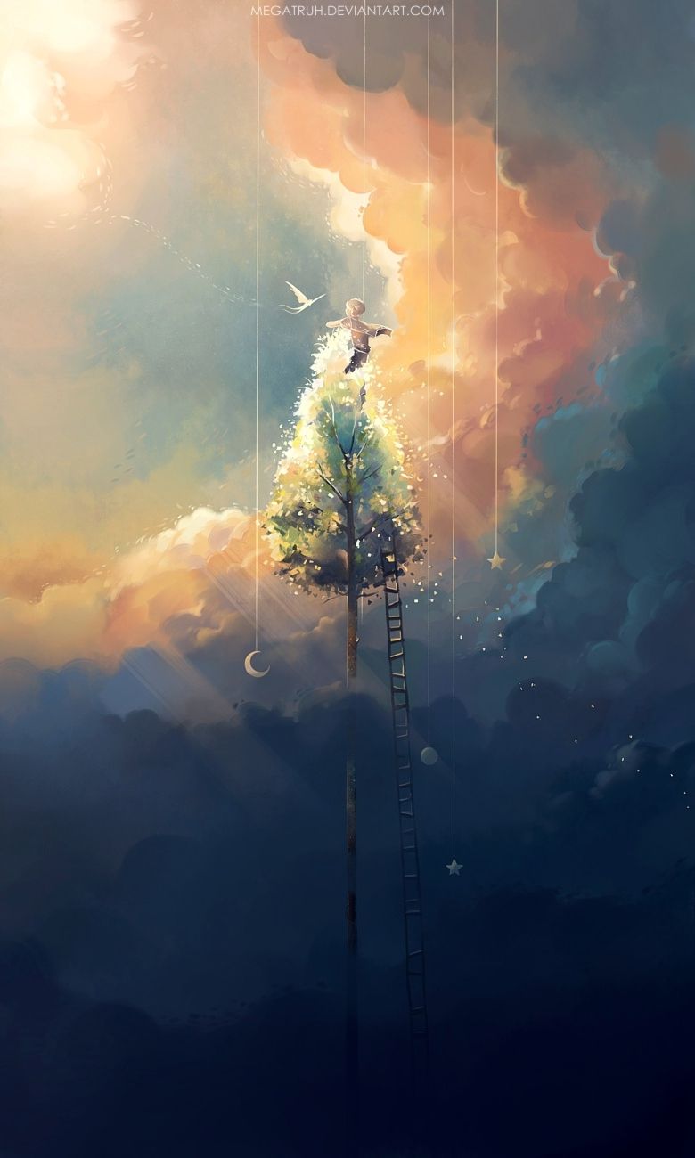 780x1300  reach by megatruh | Art wallpaper, Fantasy art landscapes, Anime scenery  wallpaper
