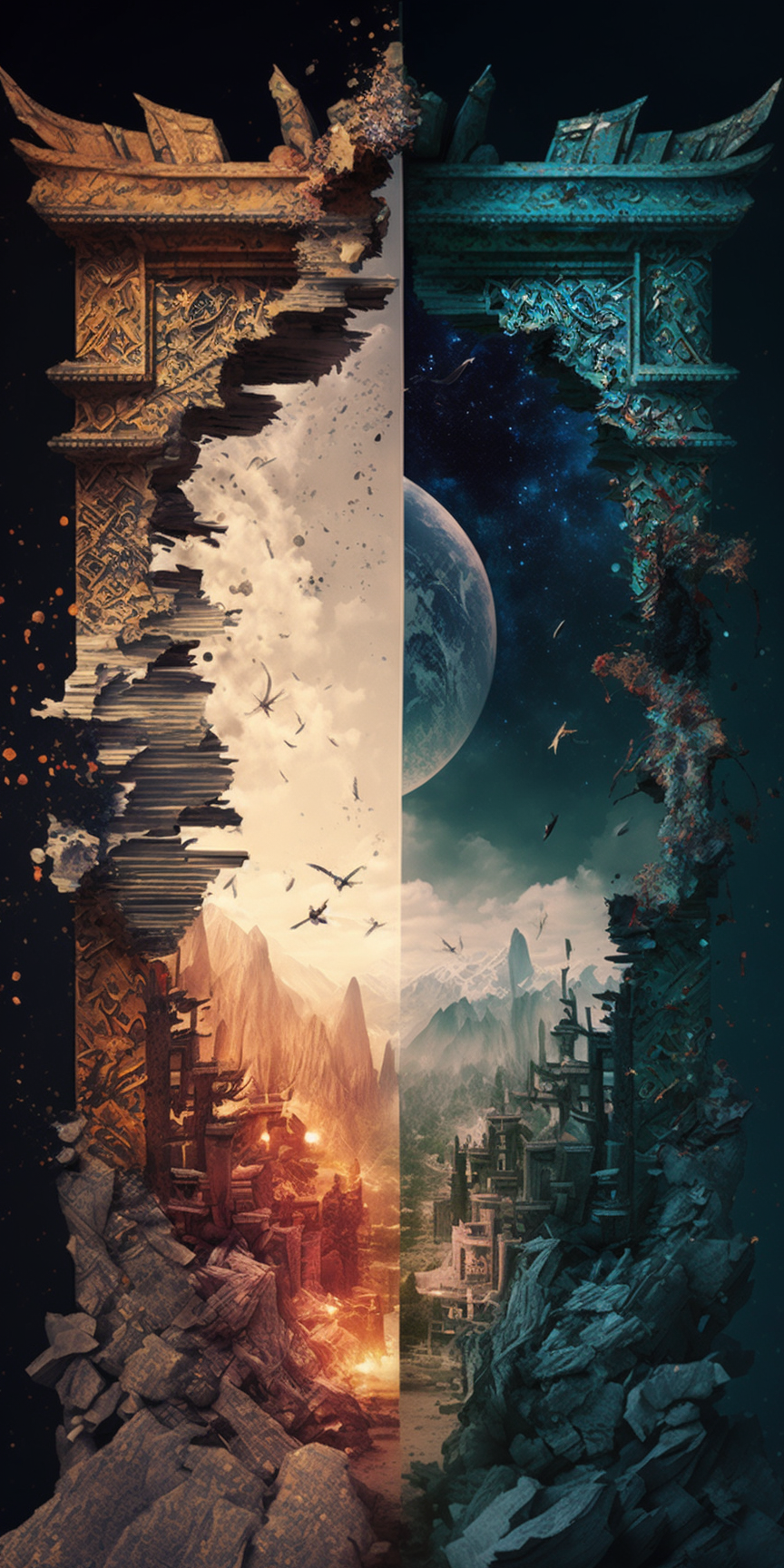 864x1728  Сплитскрин-заставки на телефон в стиле фэнтези, древний китай (нейросеть  Midjourney) В БОЛЬШОМ РАЗРЕШЕНИИ | Пикабу