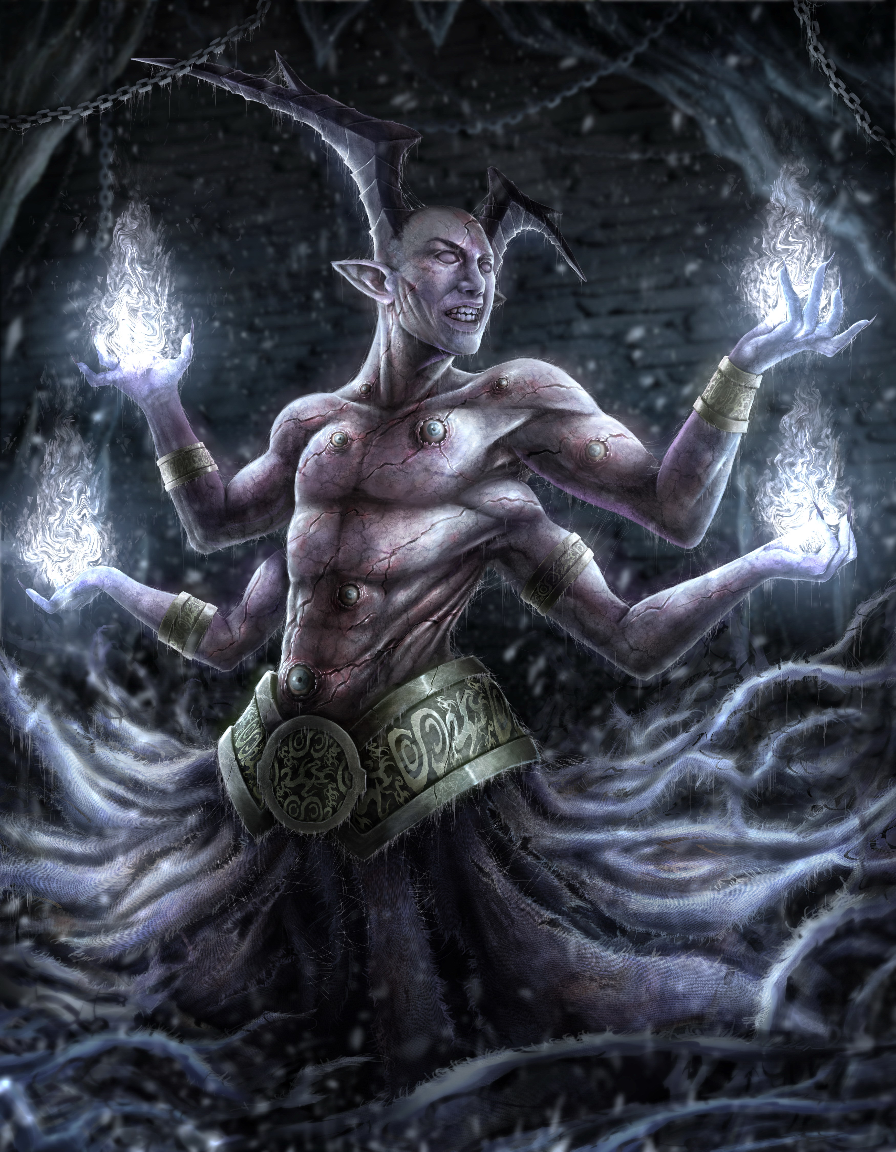 3500x4500  Картинка Магия Демоны Фэнтези Руки 3500x4500