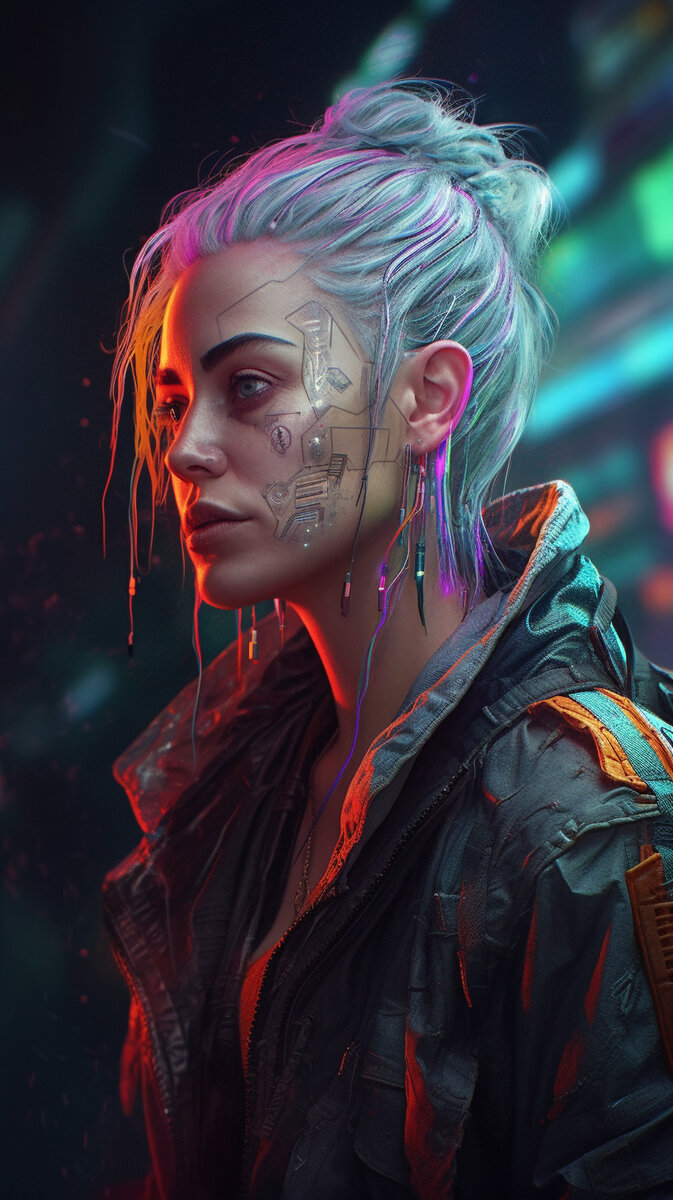 673x1200  Прекрасная девушка кибергот с седыми волосами - Шикарные вертикальные обои  на телефон | Творчество с Искусственным Интеллектом | Дзен