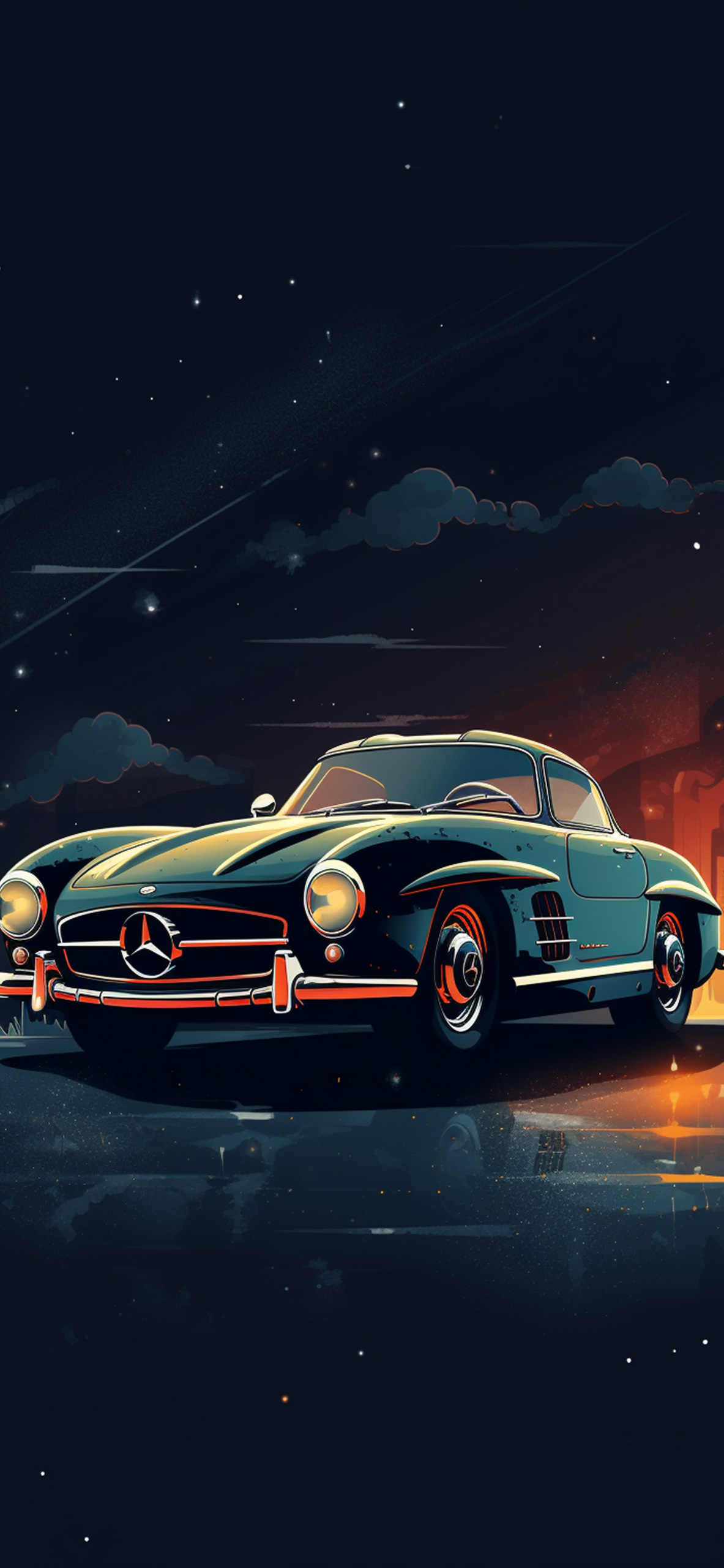 1183x2560  Обои Mercedes-Benz 300 Dark - Обои Mercedes-Benz