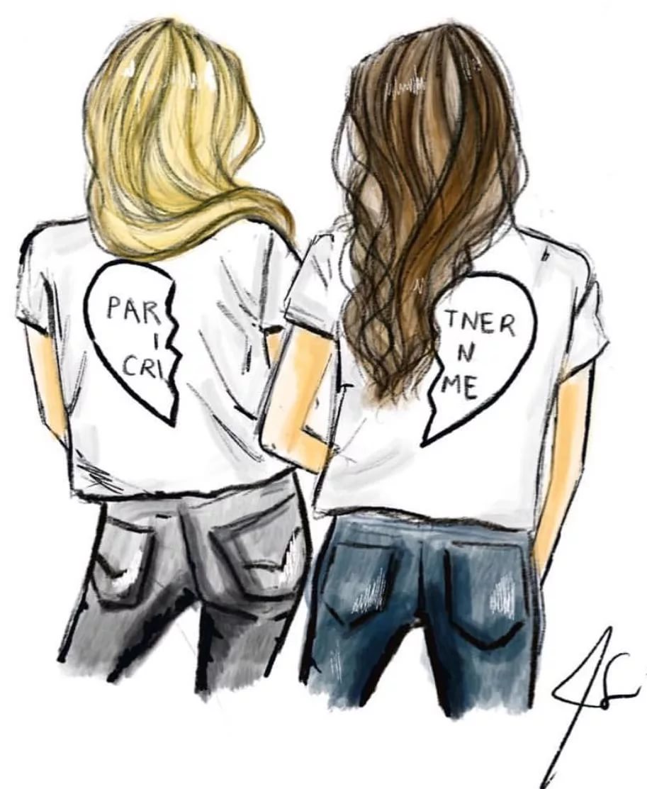 913x1113  Прикольные парные обои на телефон для лучших подруг