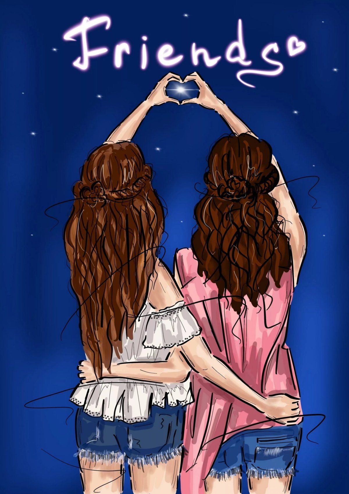 1200x1698  Парные картинки для подруг - 81 фото