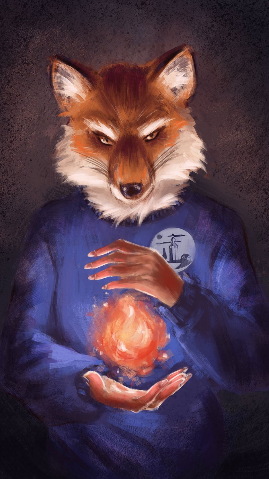 938x1668  Скачать 938x1668 лиса, огонь, руки, арт обои, картинки iphone 8/7/6s/6 for  parallax