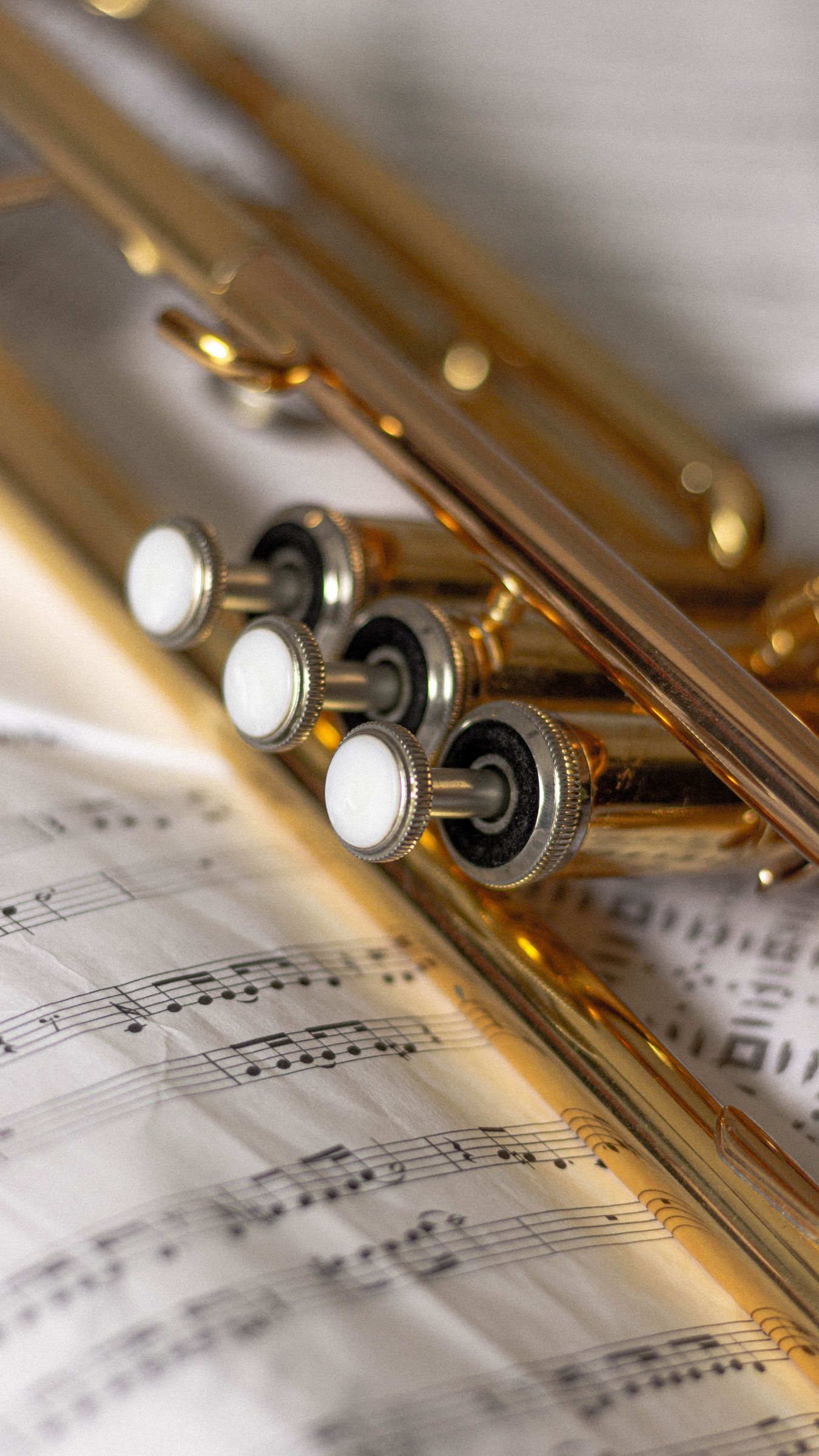 1350x2400  Скачать 1350x2400 труба, ноты, музыкальный инструмент, музыка обои,  картинки iphone 8+/7+/6s+/6+ for parallax