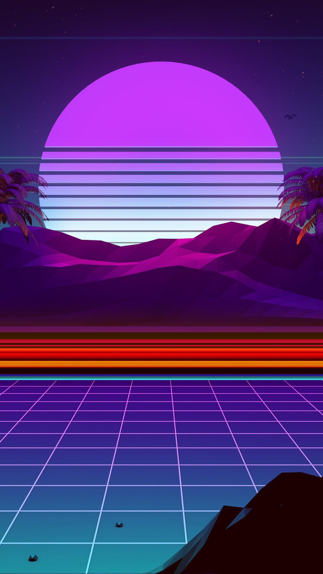 1080x1920  Обои эстетика, Ретровейв, Synthwave, стиль ретро, ios для iPhone 6S+/7+/8+  бесплатно, заставка 1080x1920 - скачать картинки и фото