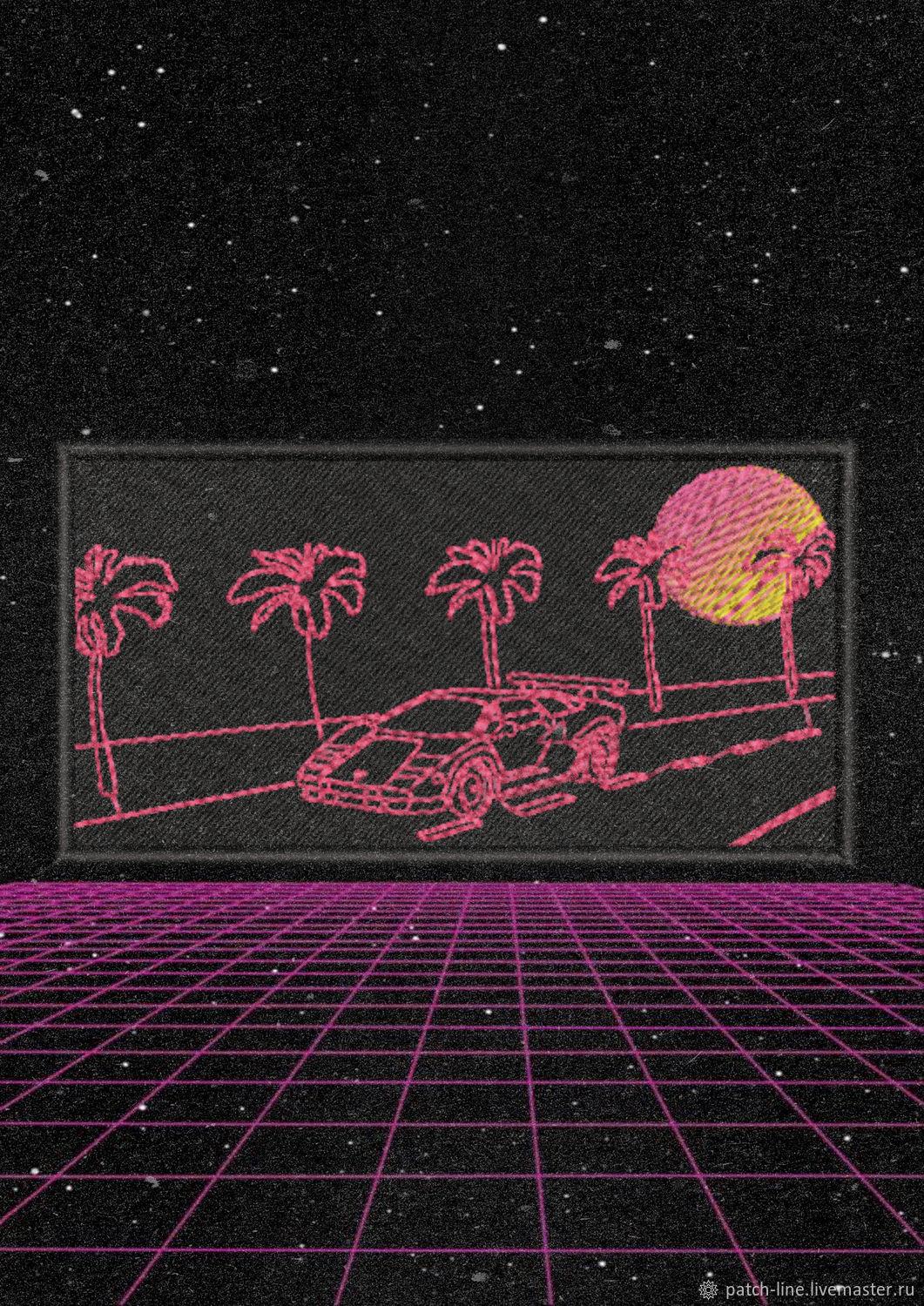 1061x1500  Нашивка: Ретровейв в интернет-магазине Ярмарка Мастеров по цене 212.5 ₽ –  SHHBIRU | Нашивки, Томск - доставка по России