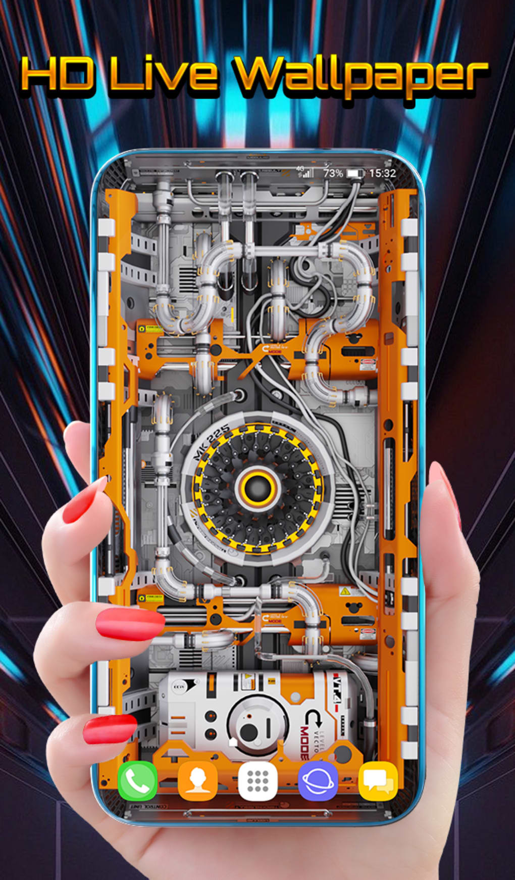 1020x1741  3D Wallpaper - Cyber Pipes для Android — Скачать