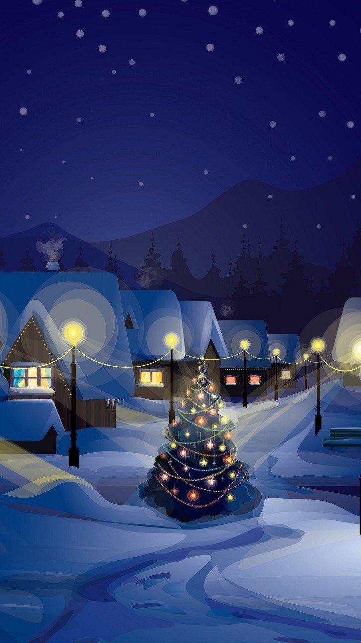 720x1280  Зима новогодние обои на телефон - 69 фото