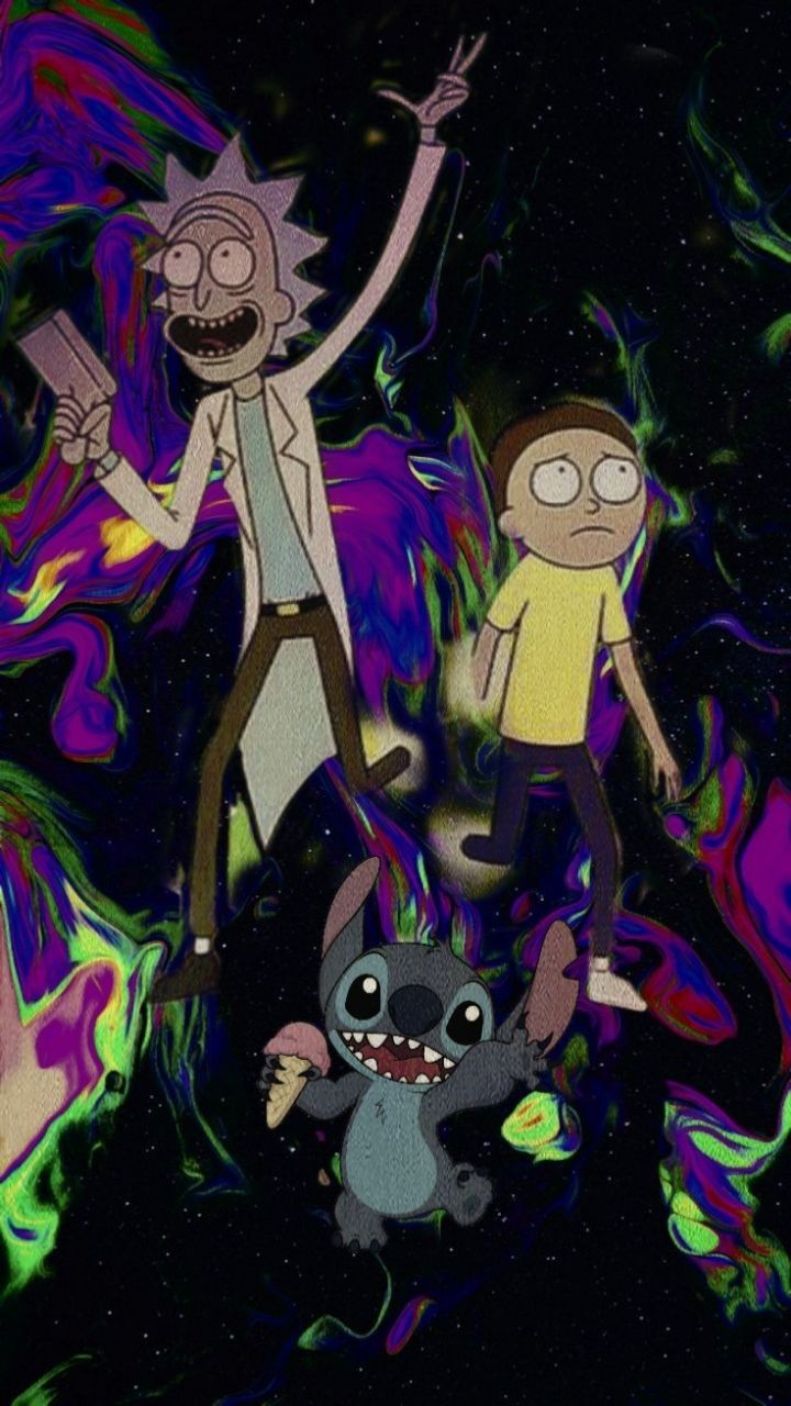 720x1280  Обои Рик и Морти на черном фоне на телефон » Портал современных аватарок и  картинок