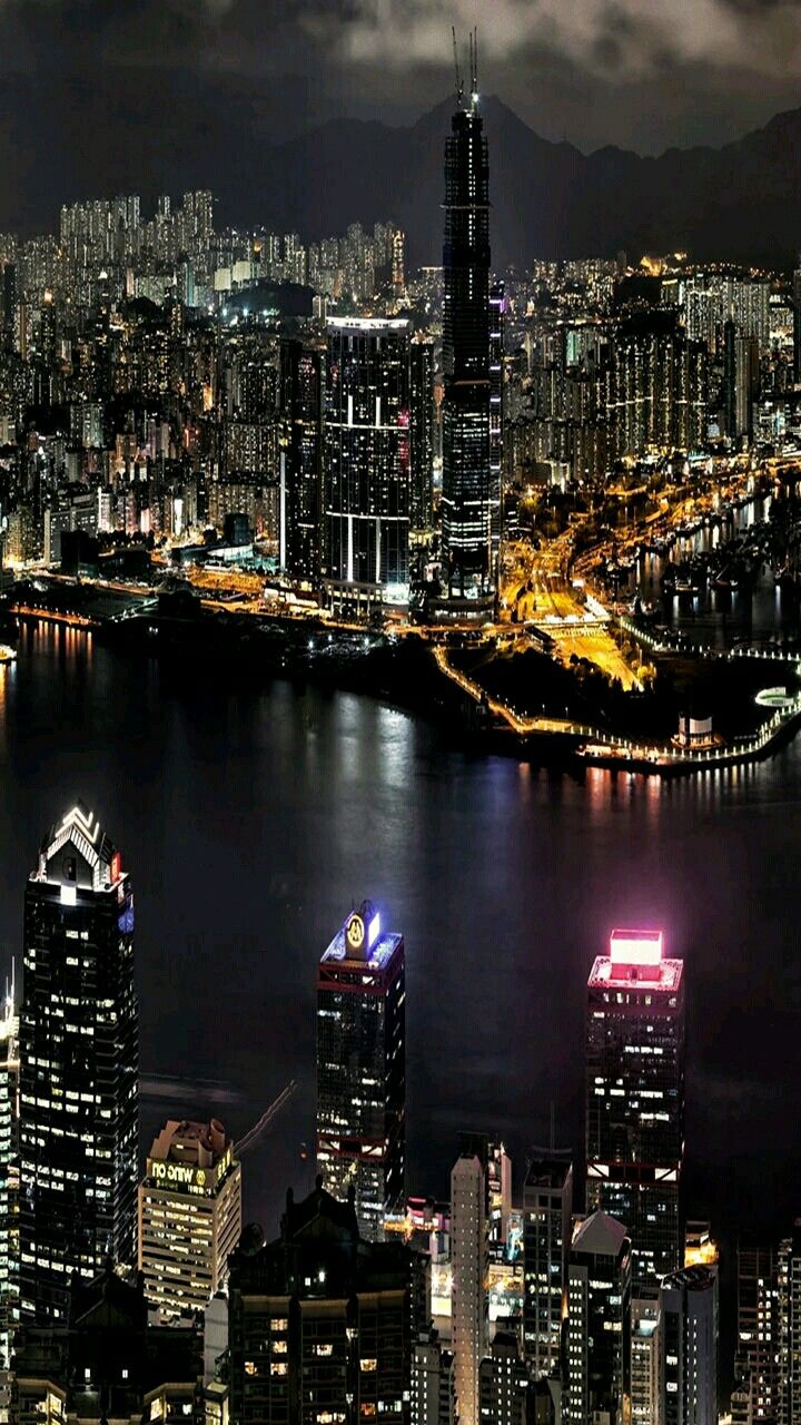 720x1280  Огни ночного города | View wallpaper, City wallpaper, City view
