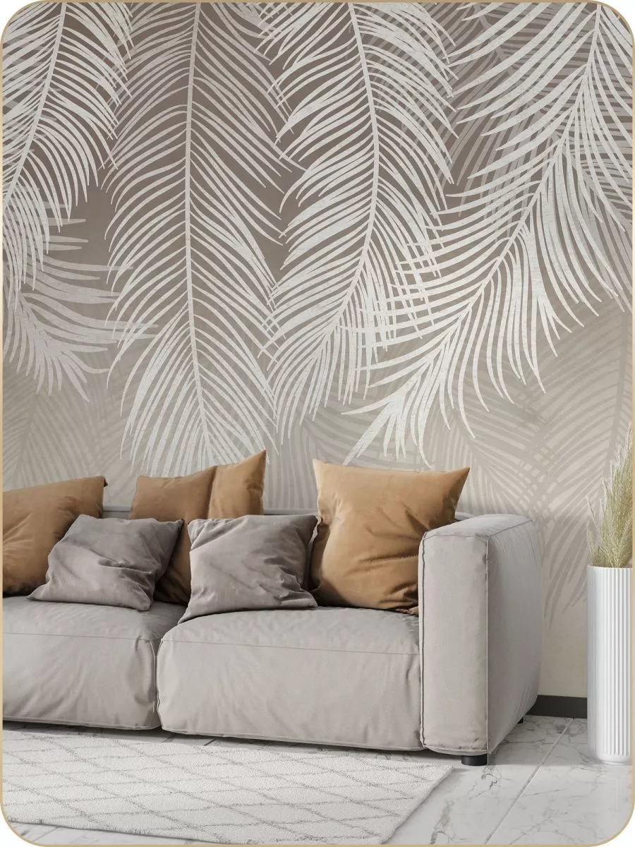 900x1200  Каролина Декор Флизелиновые фотообои 3D Листья обои на стену 500х270