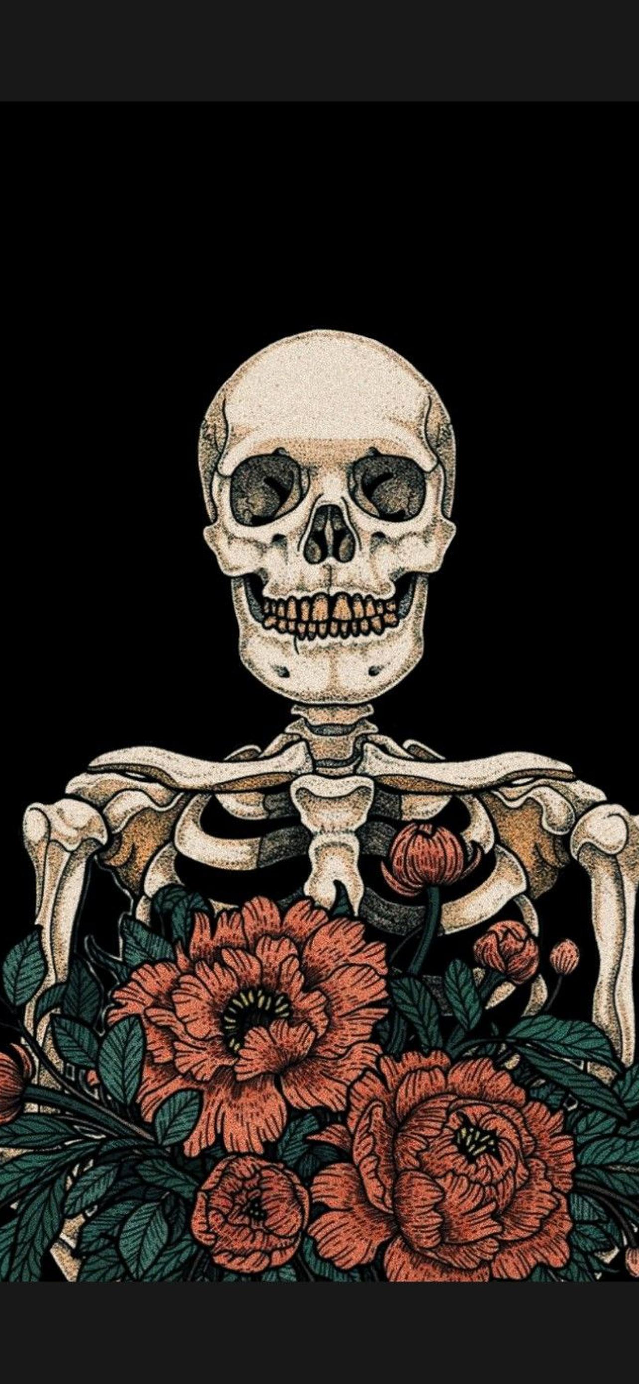 1284x2778  Череп с цветами обои на телефон [16+ изображений]