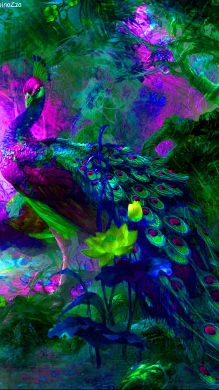 750x1334  Райские птицы - Картинка на телефон / Обои на рабочий стол №1206480