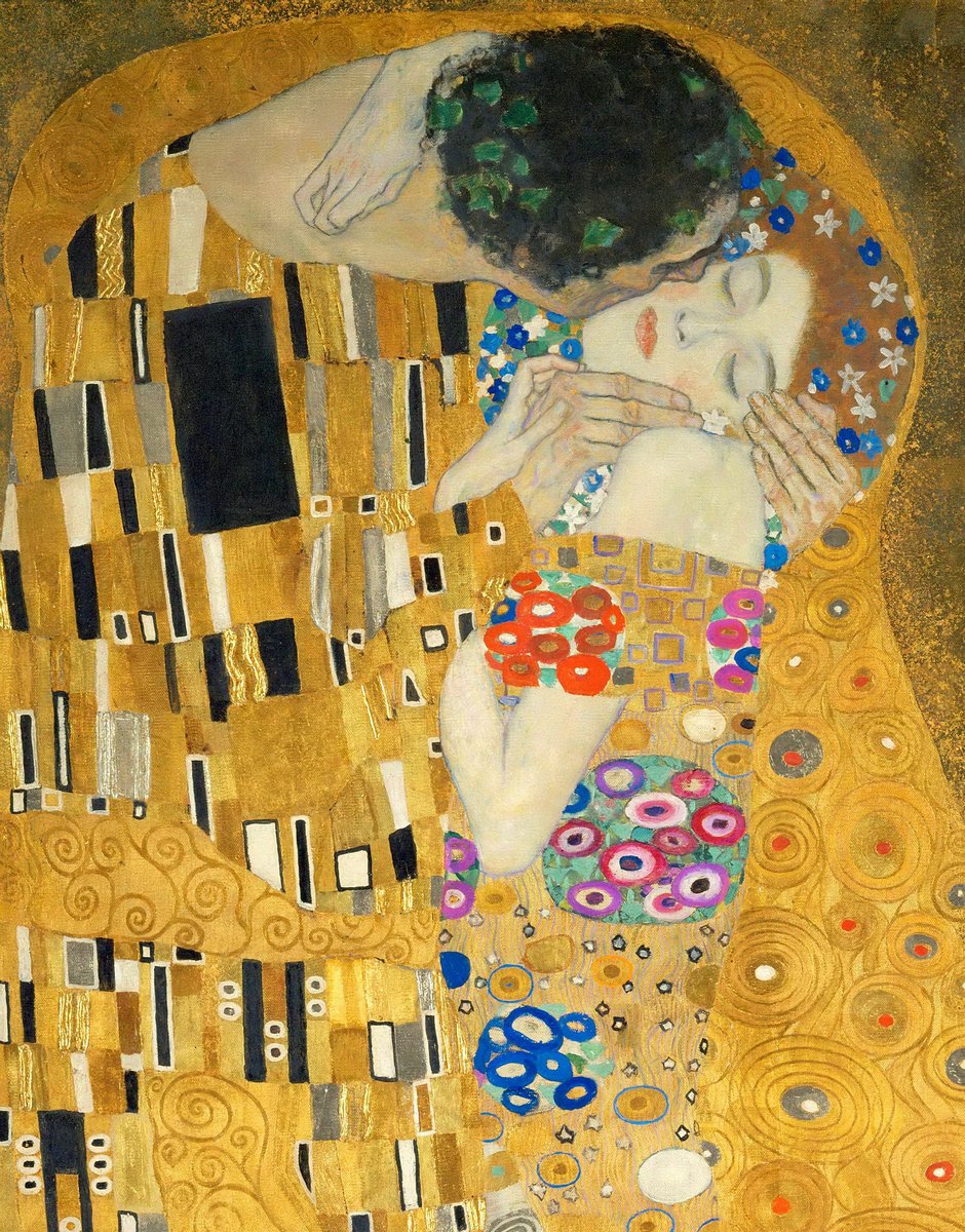 940x1200  Яркая картина - Климт Густав «Поцелуй, деталь», артикул poster_71145
