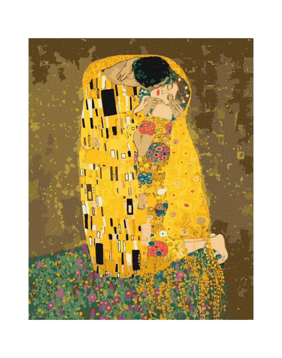910x1155  Картина по номерам Ideyka \"Густав Климт \"Поцелуй\"\" 40*50 см