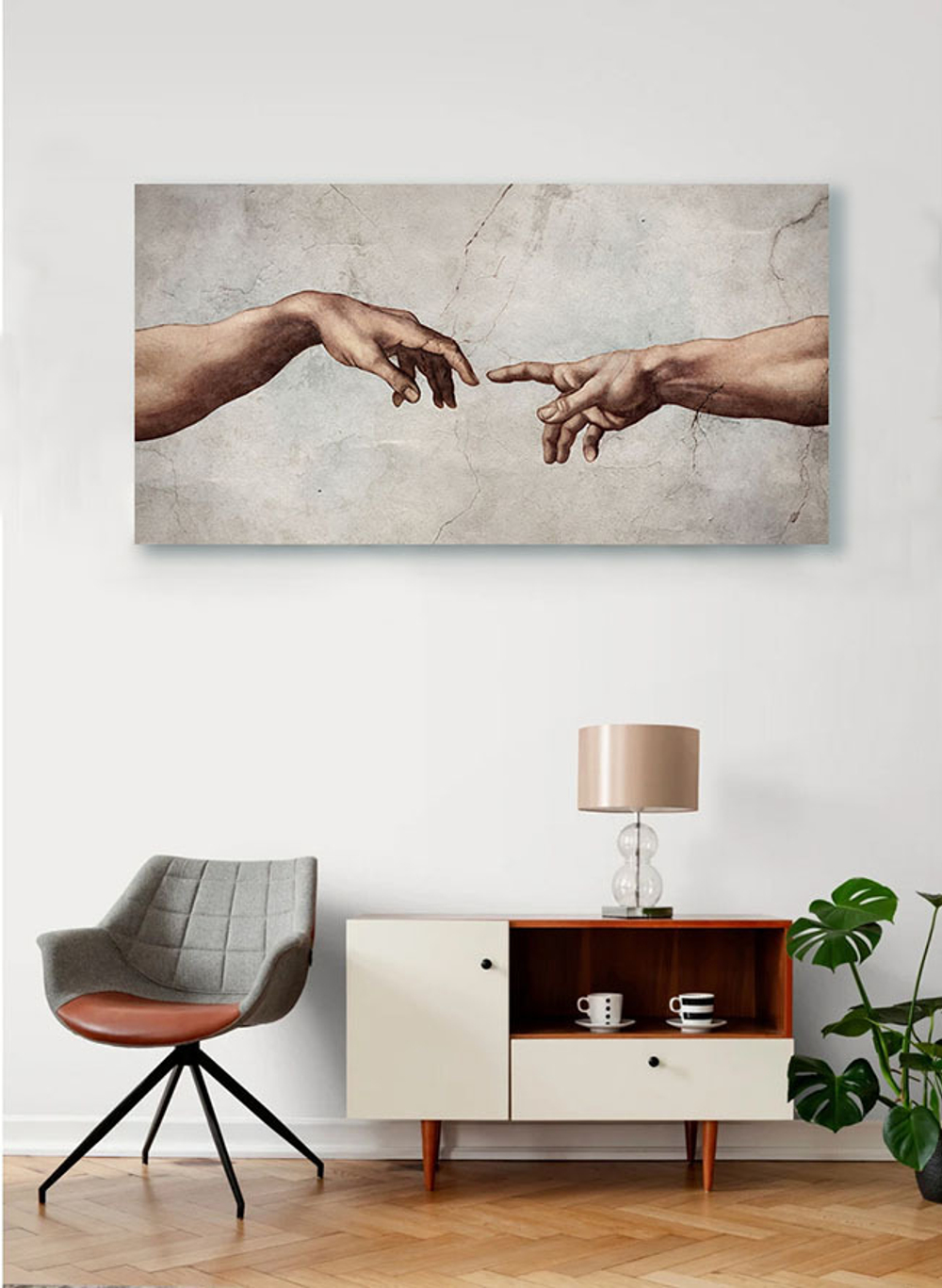 1000x1367  Картина для интерьера \"Сотворение Адама. Фрагмент\" художник Микеланджело  Буонарроти. Купить