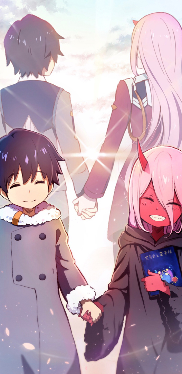 720x1480  Обои на телефон: Аниме, Милый Во Франксе, Zero Two (Дорогая В Franxx), Хиро  (Дорогой Во Franxx), 1333934 скачать картинку бесплатно.