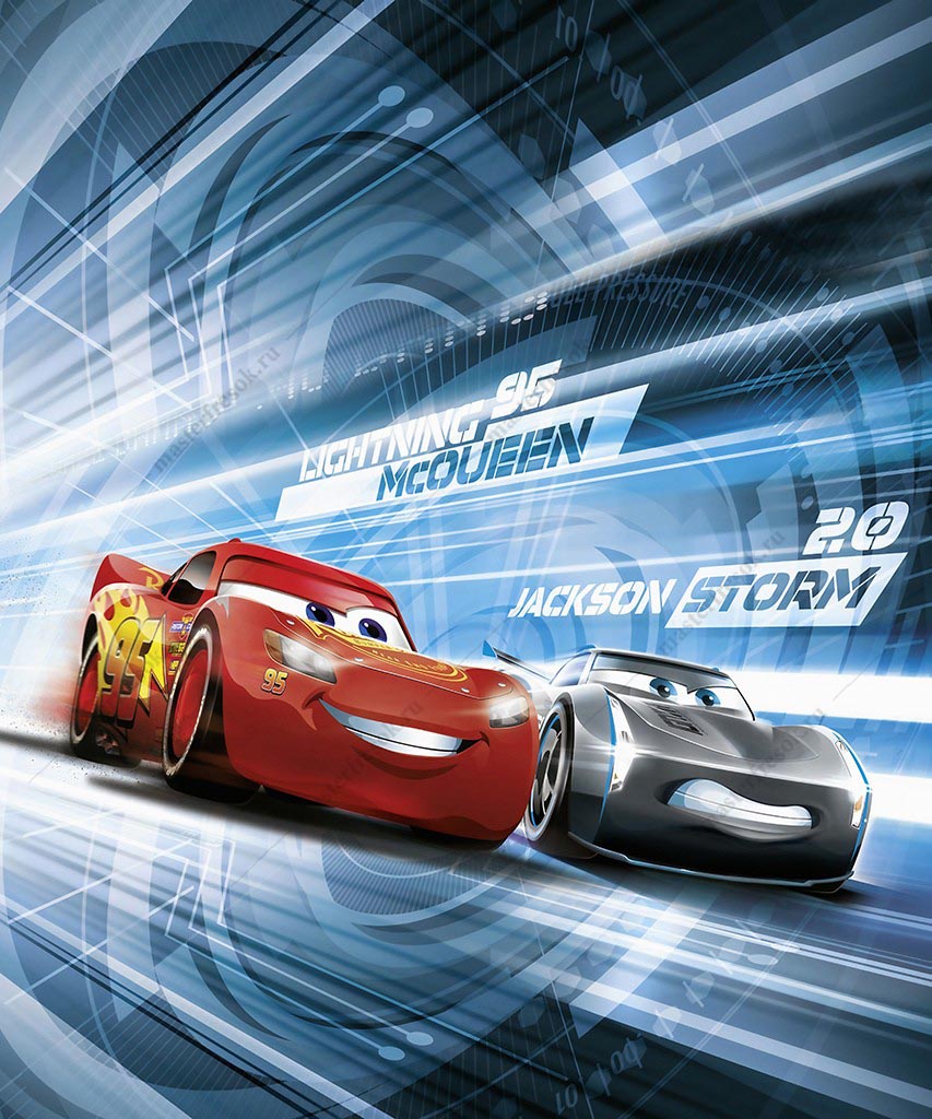 853x1024  Фотообои Молния Маккуин тачки купить в Тюмени, Арт. 12-1325 в  интернет-магазине, цены в Мастерфресок