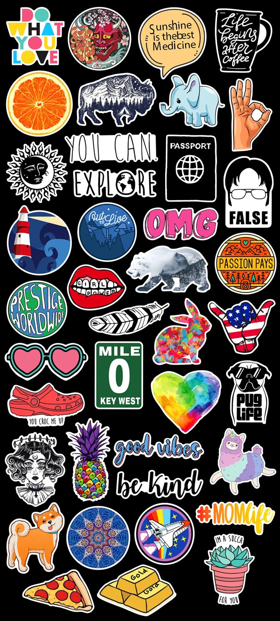 900x1992  40 шт., водонепроницаемые виниловые наклейки для ноутбука, гитары, телефона  | AliExpress