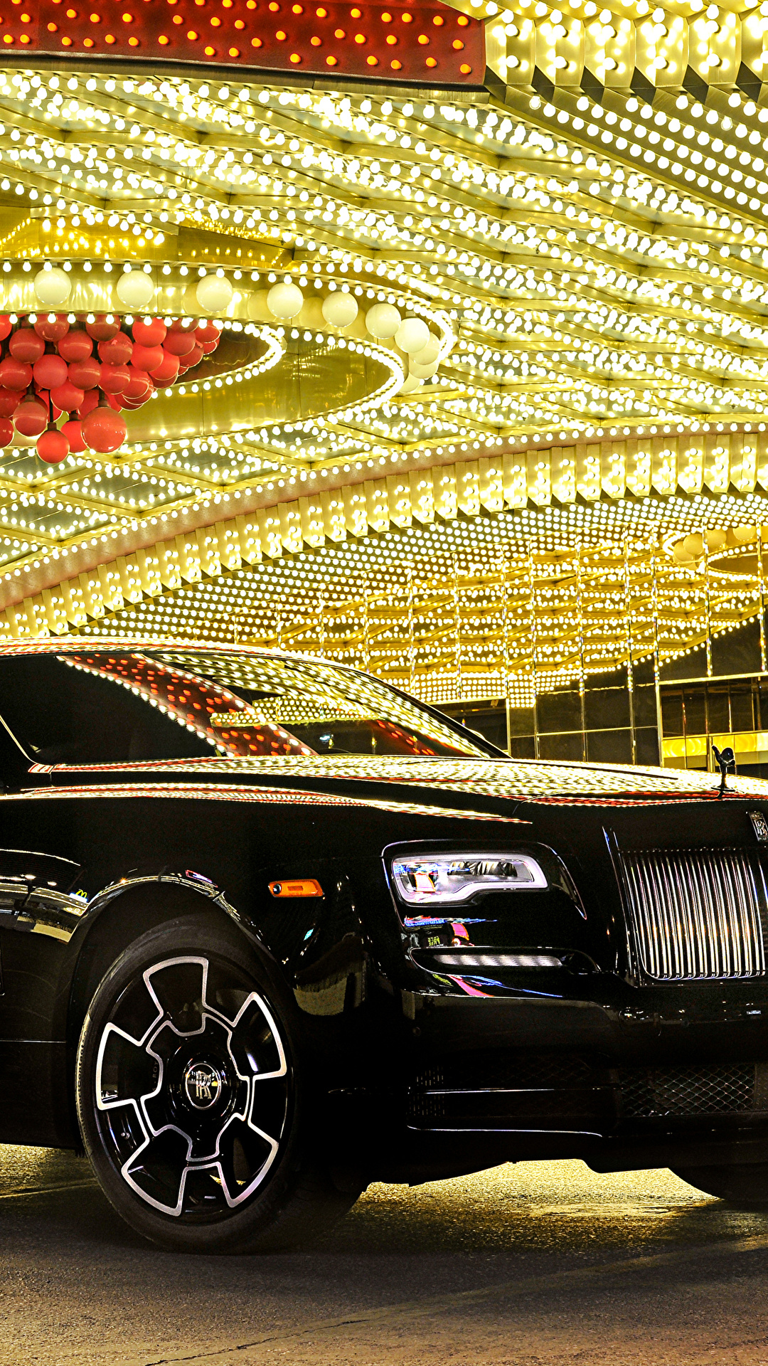 1080x1920  Desktop Hintergrundbilder Rolls-Royce 2016 Wraith Black 1080x1920
