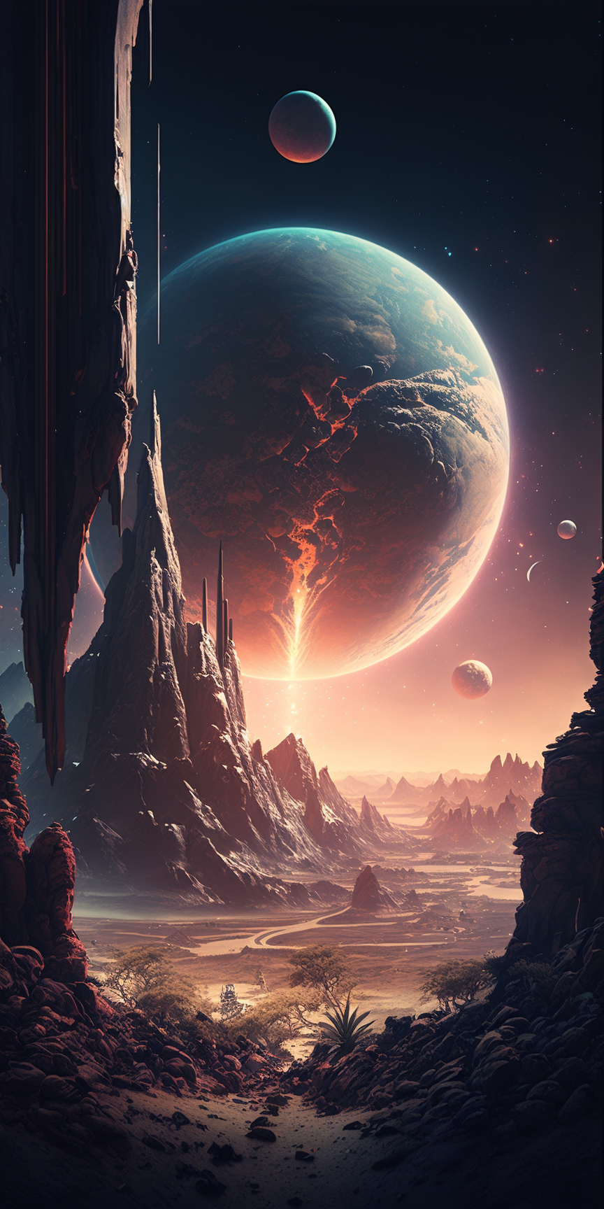 864x1728  Заставки на ваш телефон с \"глоу эффектом\" (фантастика, космос) часть 2 |  Пикабу