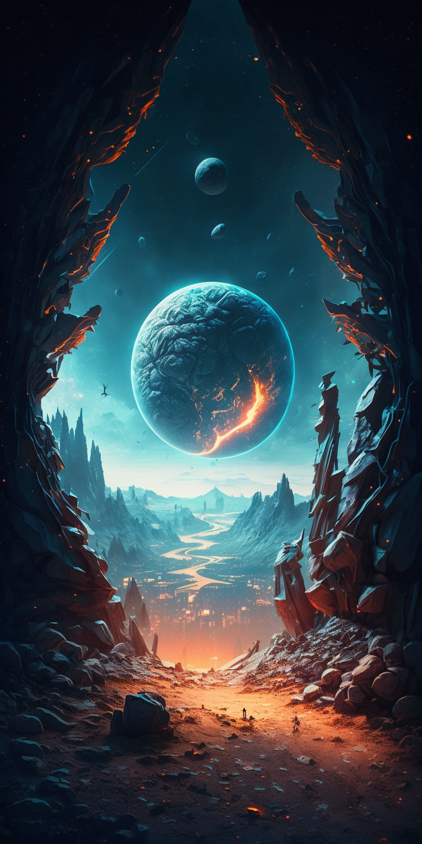 864x1728  Заставки на ваш телефон с \"глоу эффектом\" (фантастика, космос) часть 2 |  Пикабу