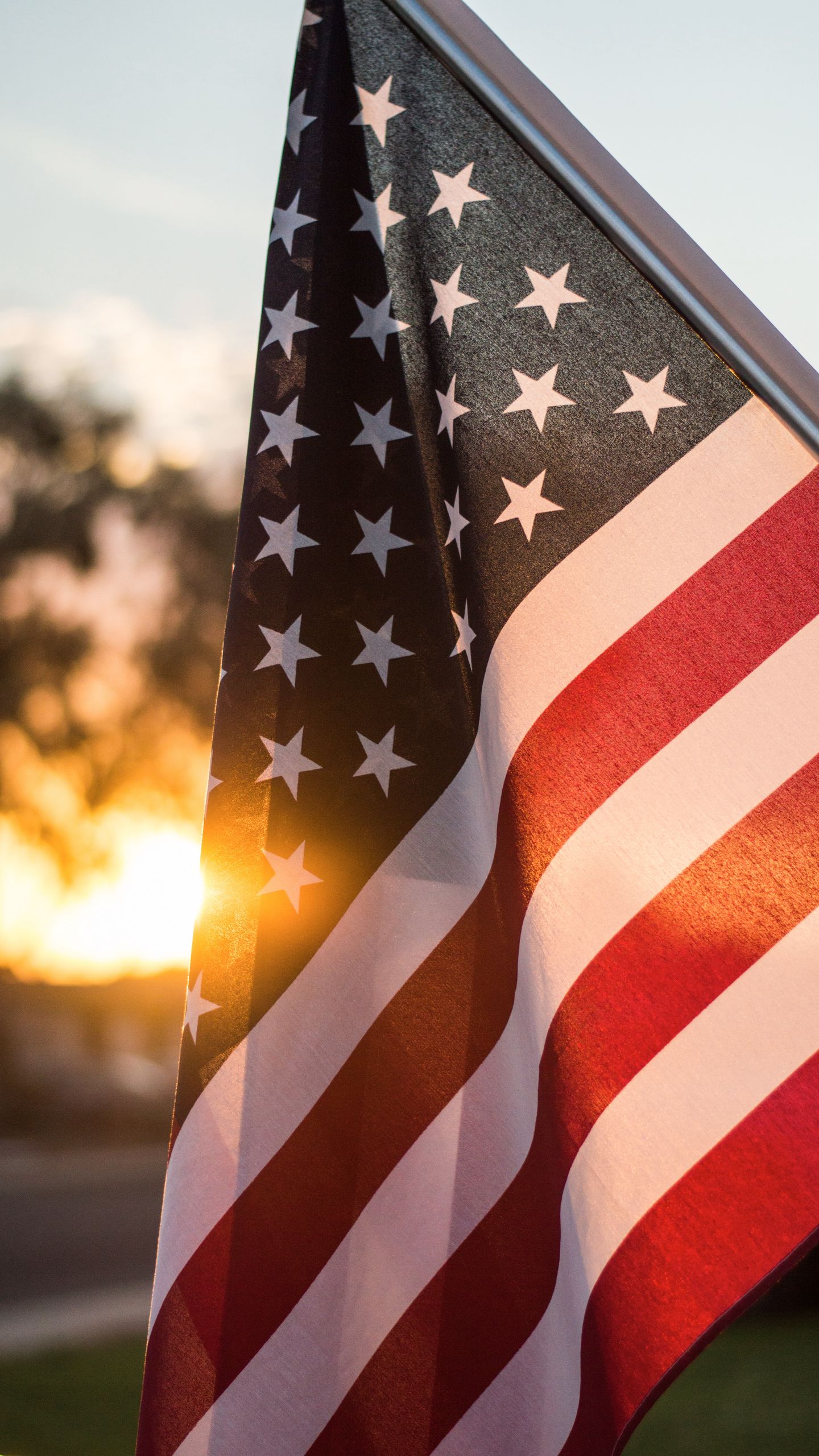 1440x2560  Скачать 1440x2560 флаг, сша, солнечный свет, символика обои, картинки qhd  samsung galaxy s6, s7, edge, note, lg g4