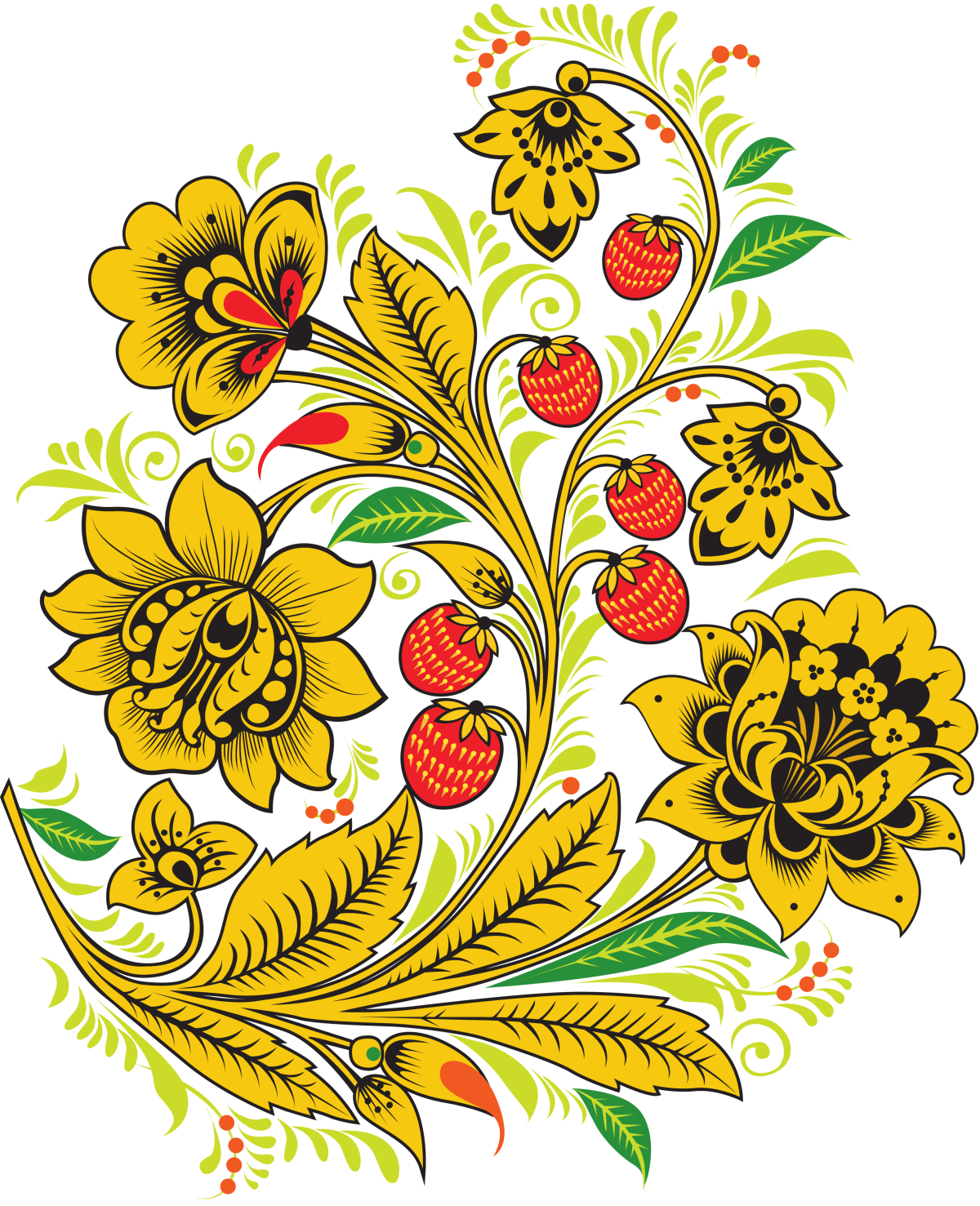 1200x1477  Хохломская роспись фон - 70 фото