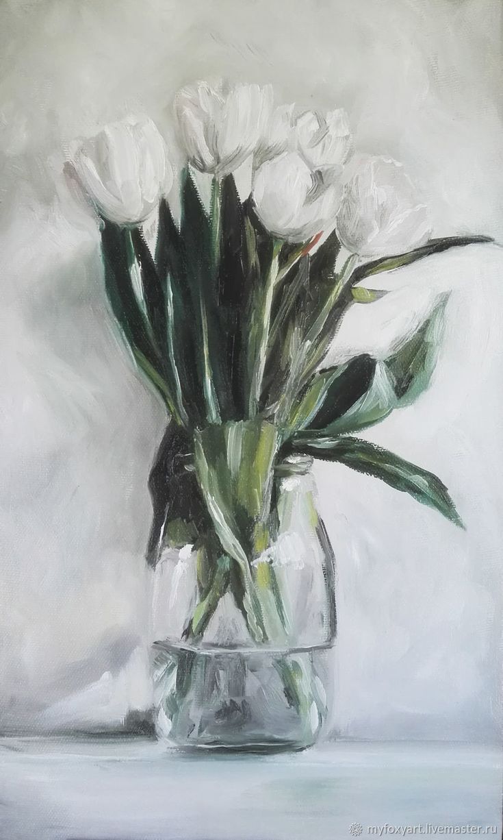 735x1226  Белые тюльпаны, картина белые цветы, тюльпаны в стеклянной вазе – заказать  на Ярмарке Мастеров – J0G6LRU | Картины, Санкт-Петербург | Тюльпан в  живописи, Белые тюльпаны, Тюльпаны