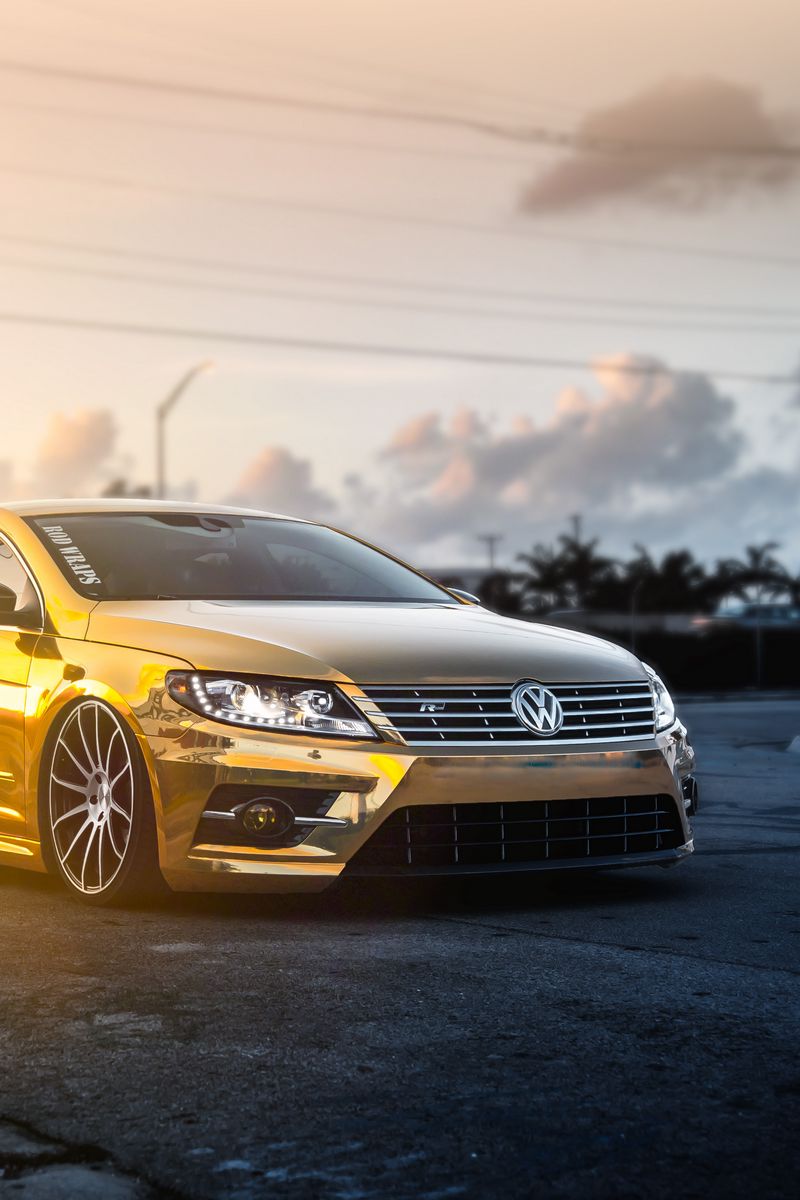 800x1200  Скачать 800x1200 volkswagen, passat, cc, золотистый, туман обои, картинки  iphone 4s/4 for parallax