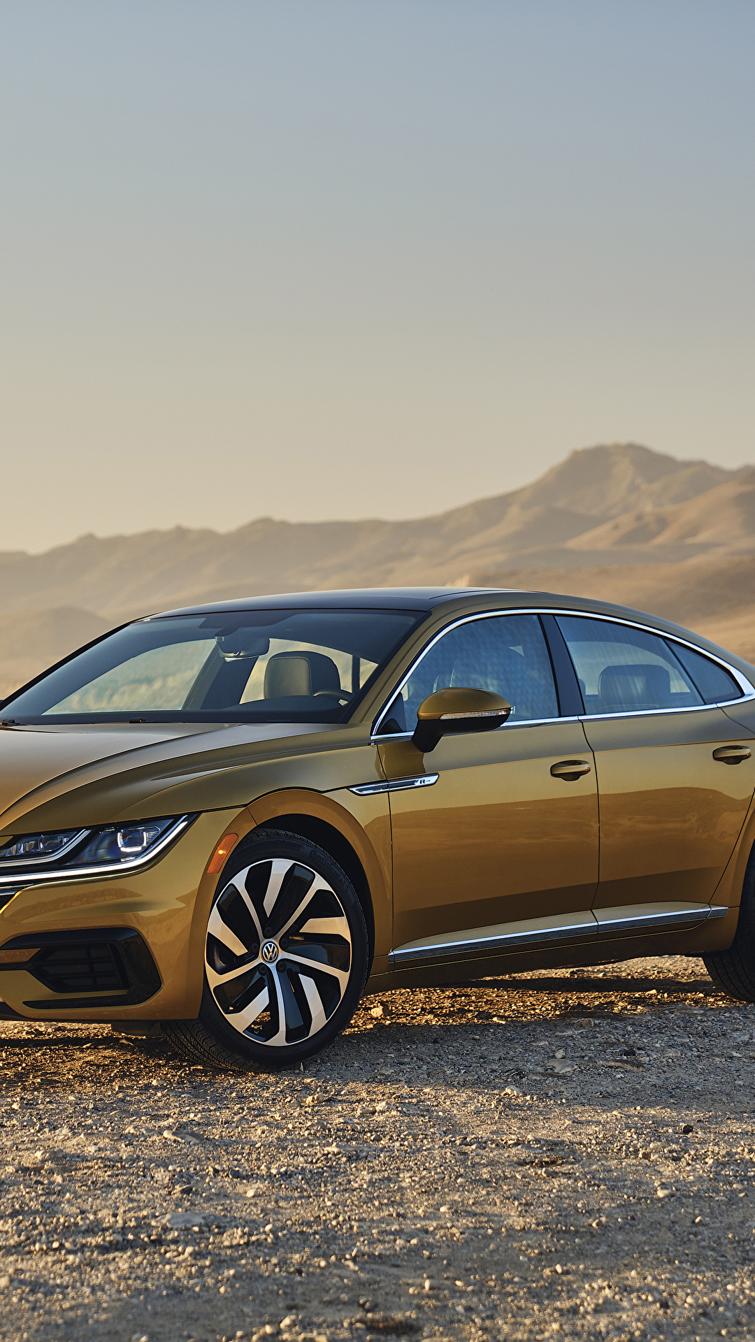 1080x1920  Фотографии Фольксваген 2019 Arteon 4MOTION R-Line Желтый 1080x1920