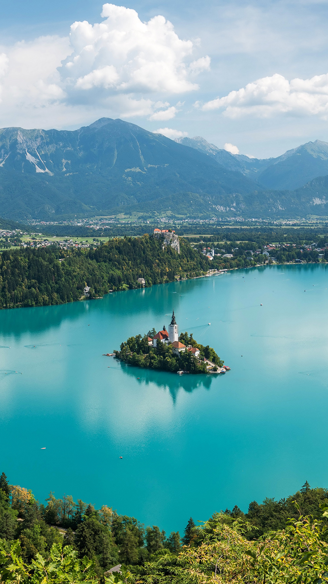 1080x1920  Обои для рабочего стола Словения Bled Горы Природа Озеро 1080x1920