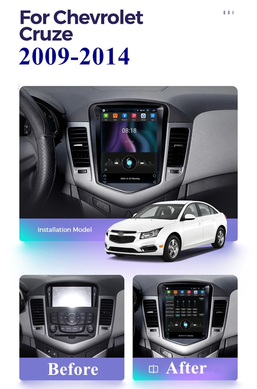 900x1363  9.7'' Android 10.1 Quad-core 1GB + 16GB Car Stereo Radio GPS Navigation  WIFI for Chevrolet Cruze 2009-2014 | AliExpress