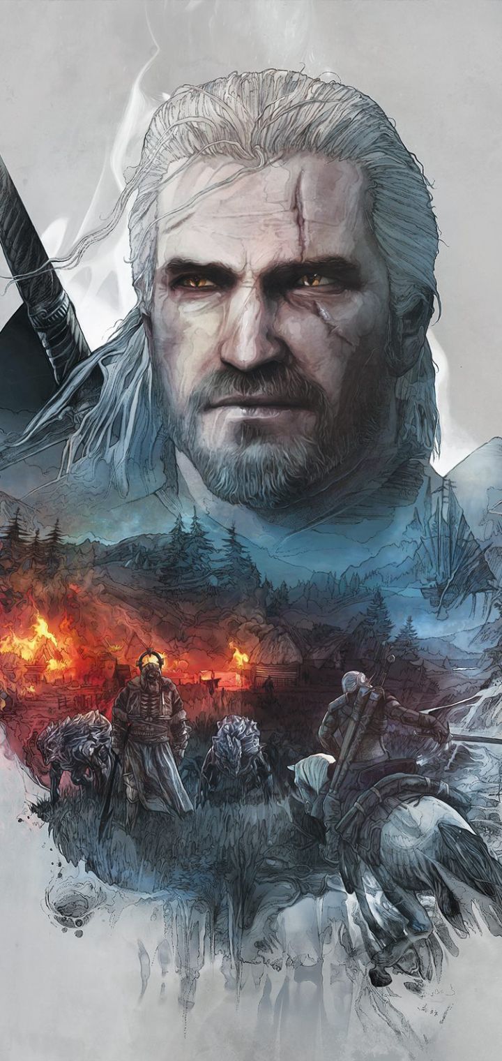 720x1520  Обои на телефон: Ведьмак, Видеоигры, Геральт Из Ривии, Ведьмак 3: Дикая  Охота, 1164749 скачать картинку бесплатно.
