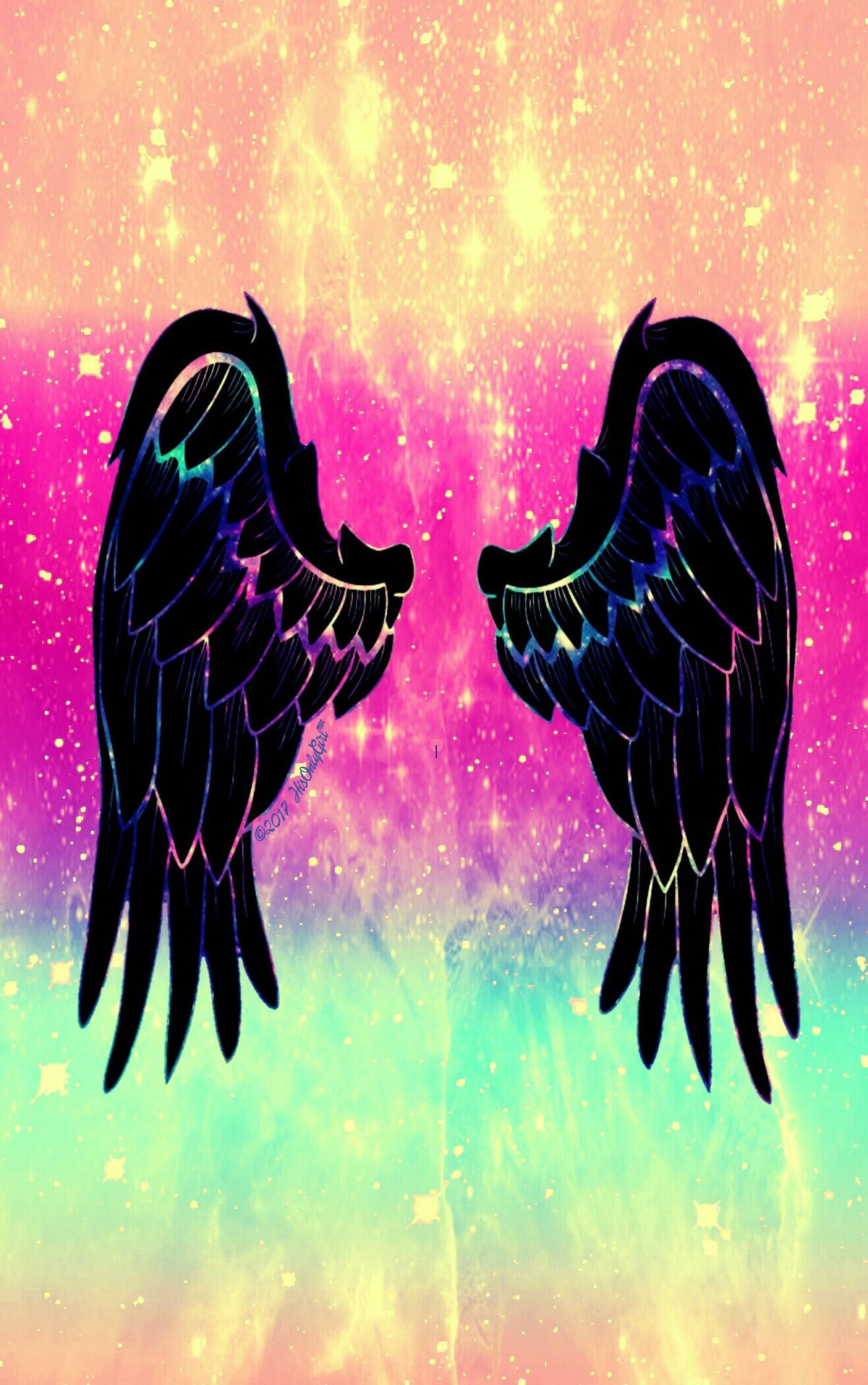 1200x1915  Gradient angel wings galaxy wallpaper I created for the app CocoPPa! |  Wings wallpaper, Galaxy wallpaper, Happy wallpaper