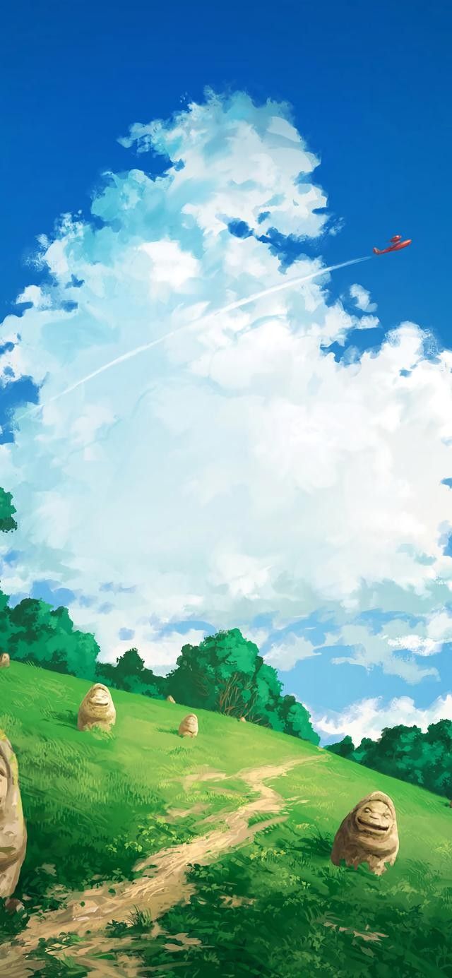 640x1385  Иллюстрация из мира Хаяо Миядзаки | обои на телефон в 2023 г | Пейзажи,  Миядзаки, Хаяо миядзаки