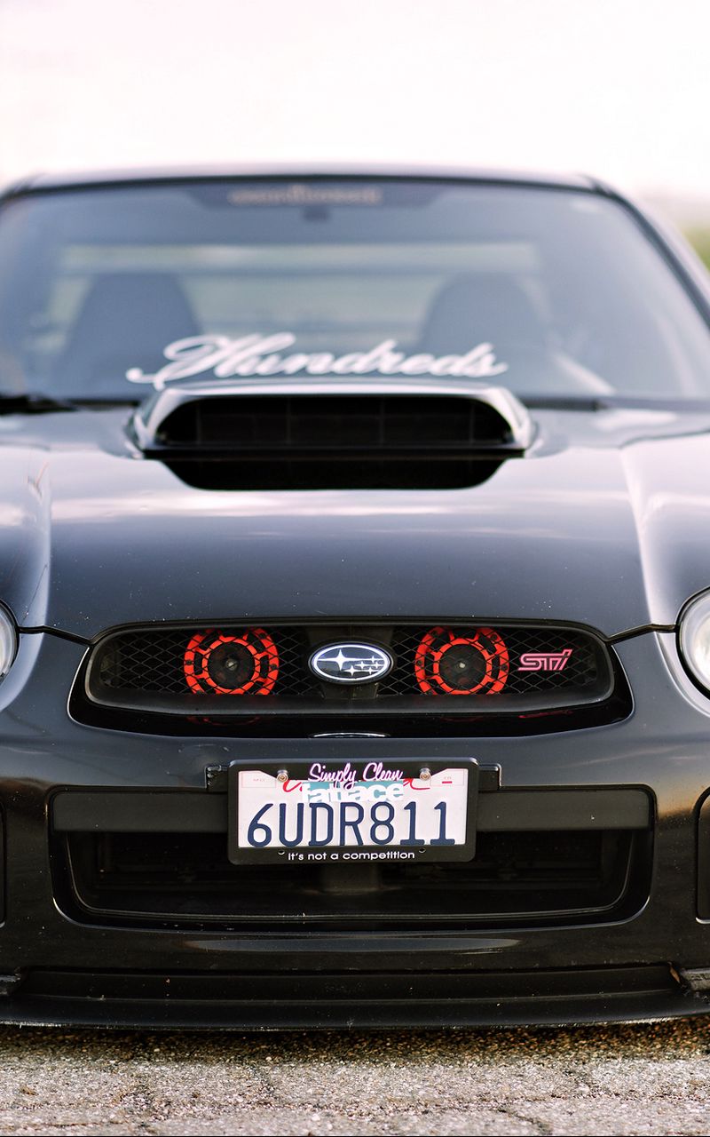 800x1280  Скачать 800x1280 subaru, impreza, wrx, ​​sti, черный, автомобили, тюнинг обои, картинки samsung galaxy note gt-n7000, meizu mx2