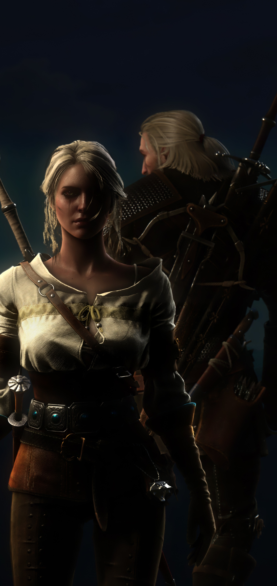 1080x2280  Обои The Witcher 3 Wild Hunt Minimalist 4K #5.1321