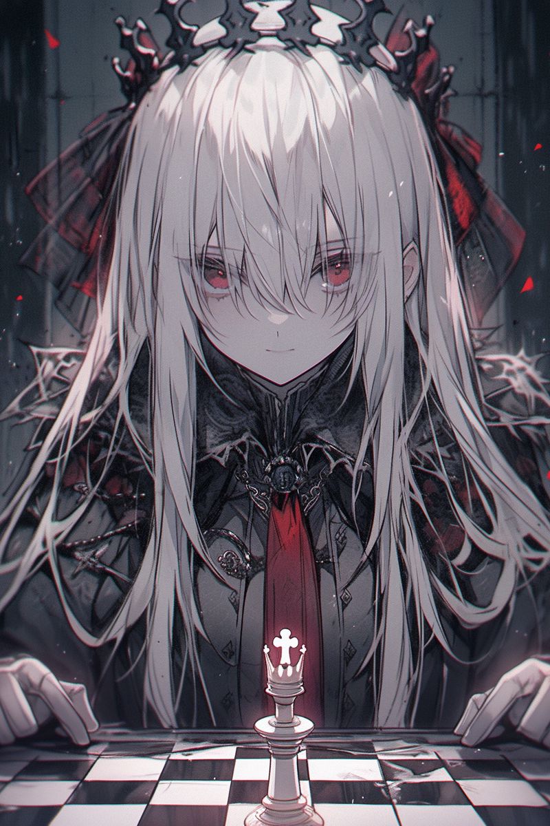 800x1200  Скачать 800x1200 парень, корона, король, шахматы, аниме обои, картинки  iphone 4s/4 for parallax