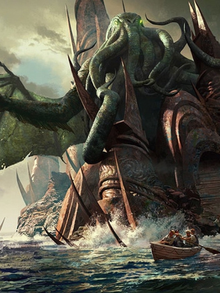 768x1024  Скачать обои \"Ктулху\" на телефон в высоком качестве, вертикальные картинки \" Ктулху\" бесплатно