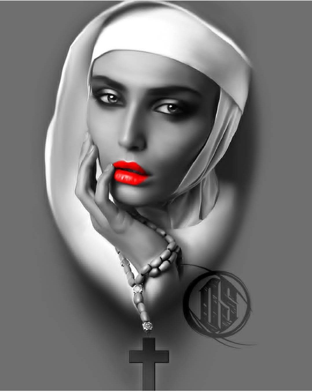 1078x1357  Монашка арт - 52 фото