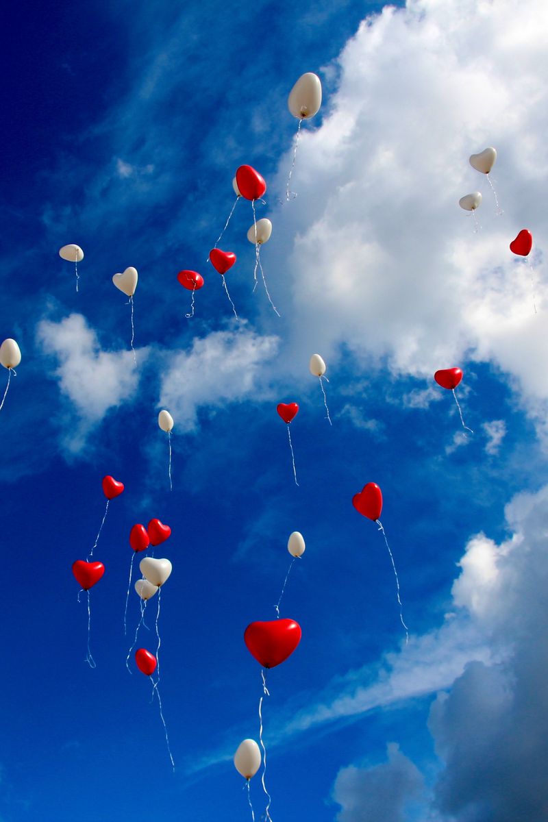 800x1200  Скачать 800x1200 воздушные шары, небо, облака, сердца, любовь обои, картинки  iphone 4s/4 for parallax