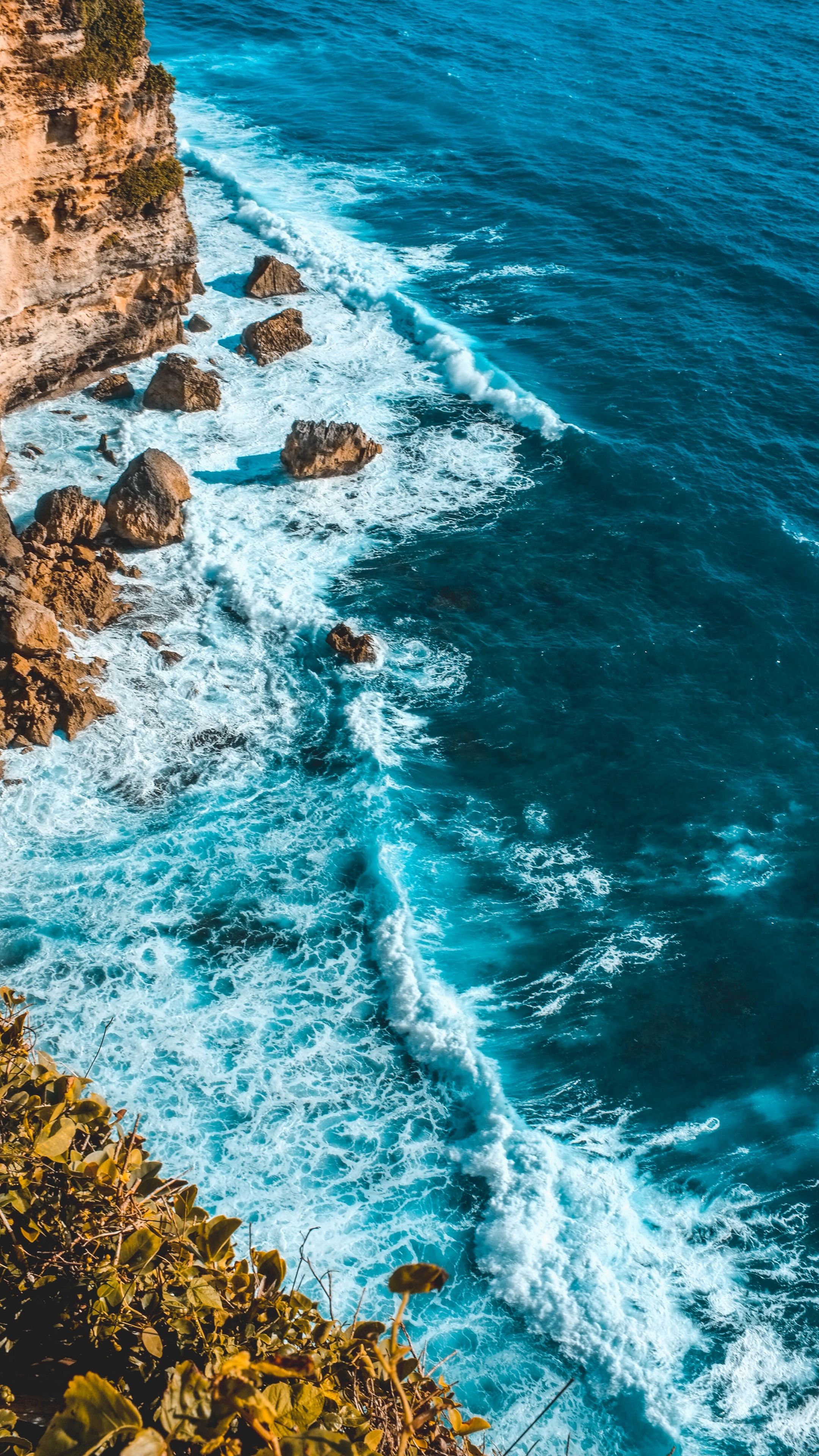 2160x3840  2160x3840 Обои море, прибой, волны, берег | Живописные пейзажи, Океанские  волны, Пейзажи