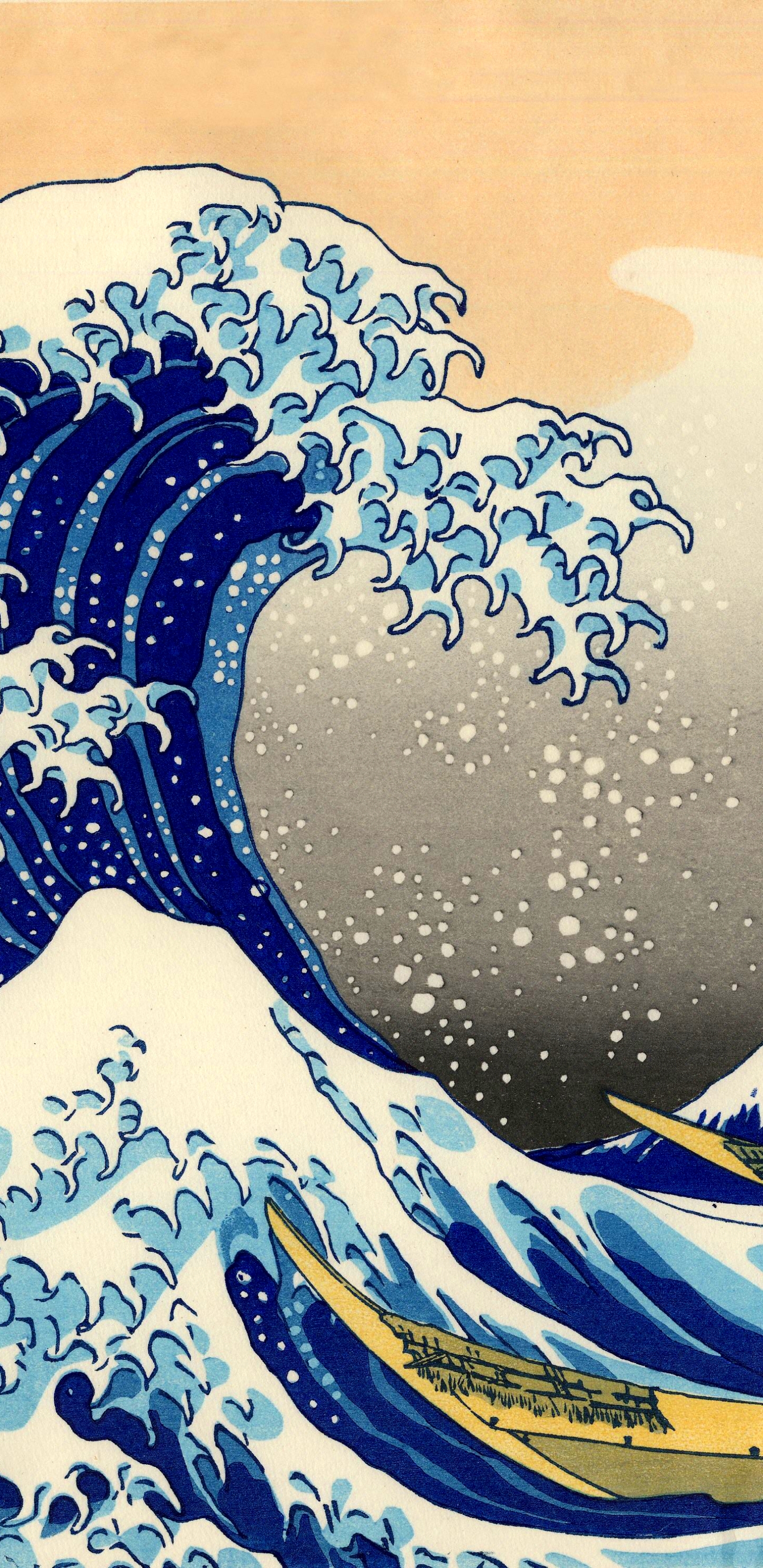 1440x2960  Скачать обои \"Большая Волна У Канагавы\" на телефон в высоком качестве,  вертикальные картинки \"Большая Волна У Канагавы\" бесплатно