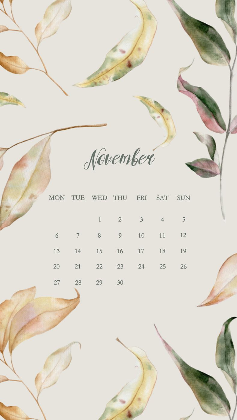789x1400  Downloads: November Wallpapers - Simple + Beyond | Рамки скрапбукинг,  Дизайн календаря, Календарь