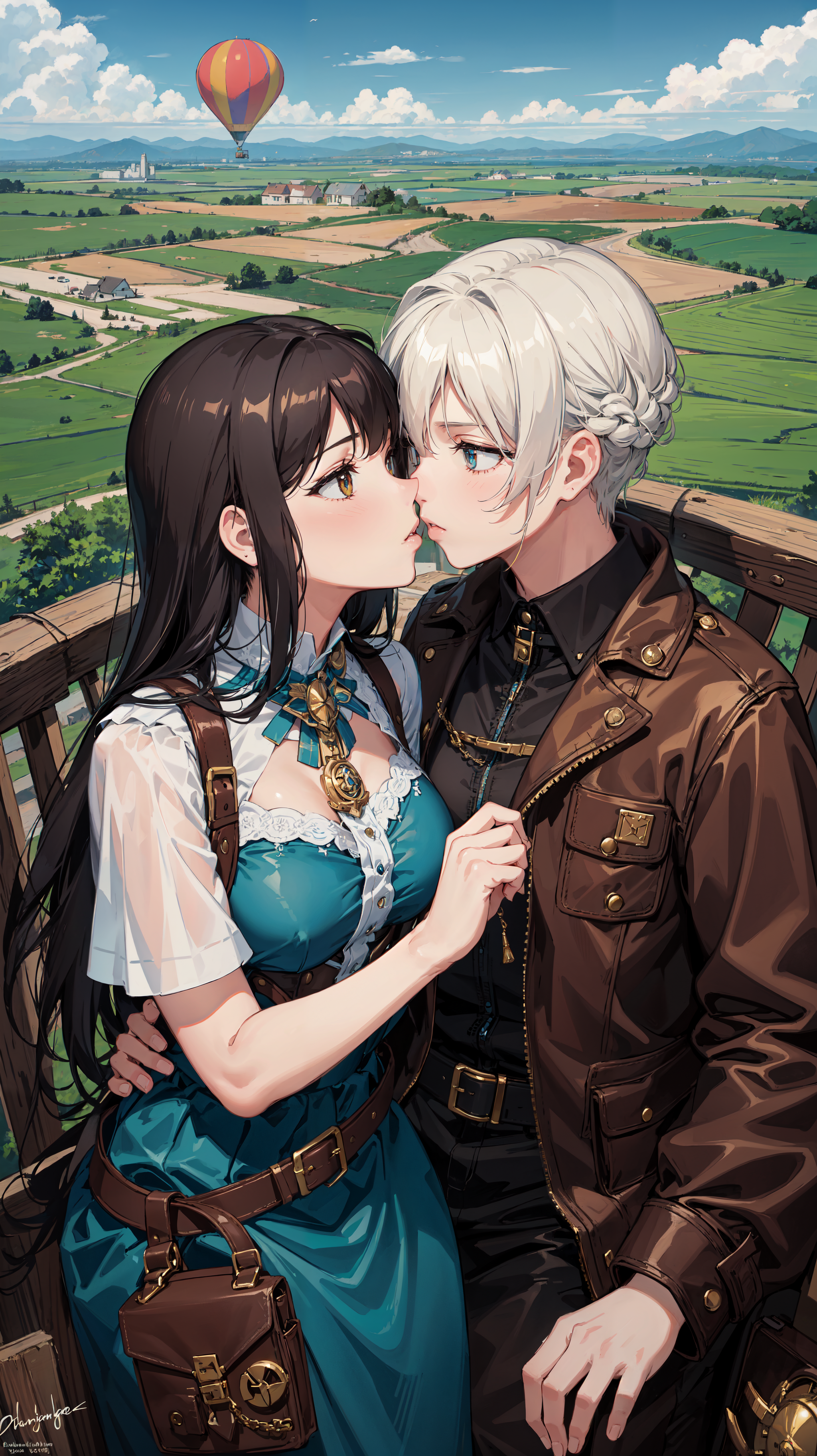 2048x3648  Обои на телефон пара, поцелуй, море, закат, силуэты - скачать бесплатно в  высоком качестве из категории \"Любовь\"