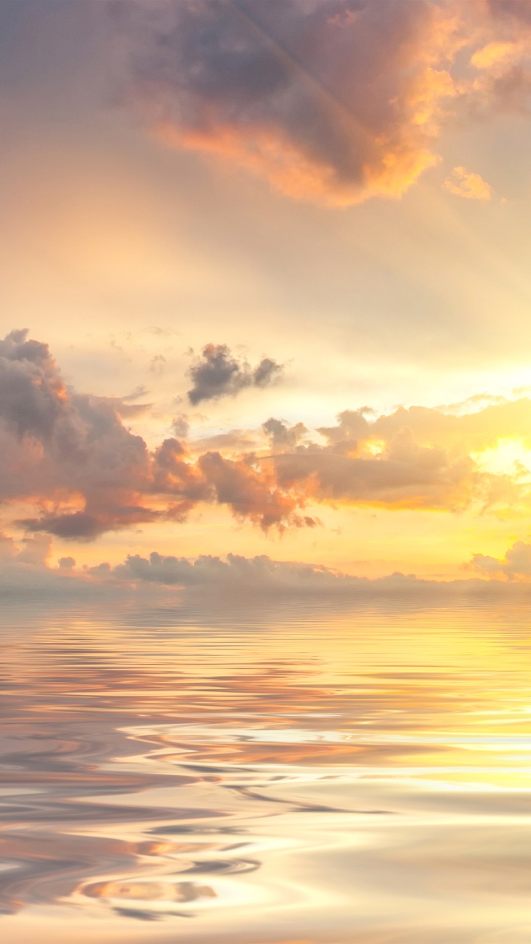 1080x1920  Обои Рассвет на море, восход, облака, красивая природа пейзаж 3840x2160 UHD  4K Изображение