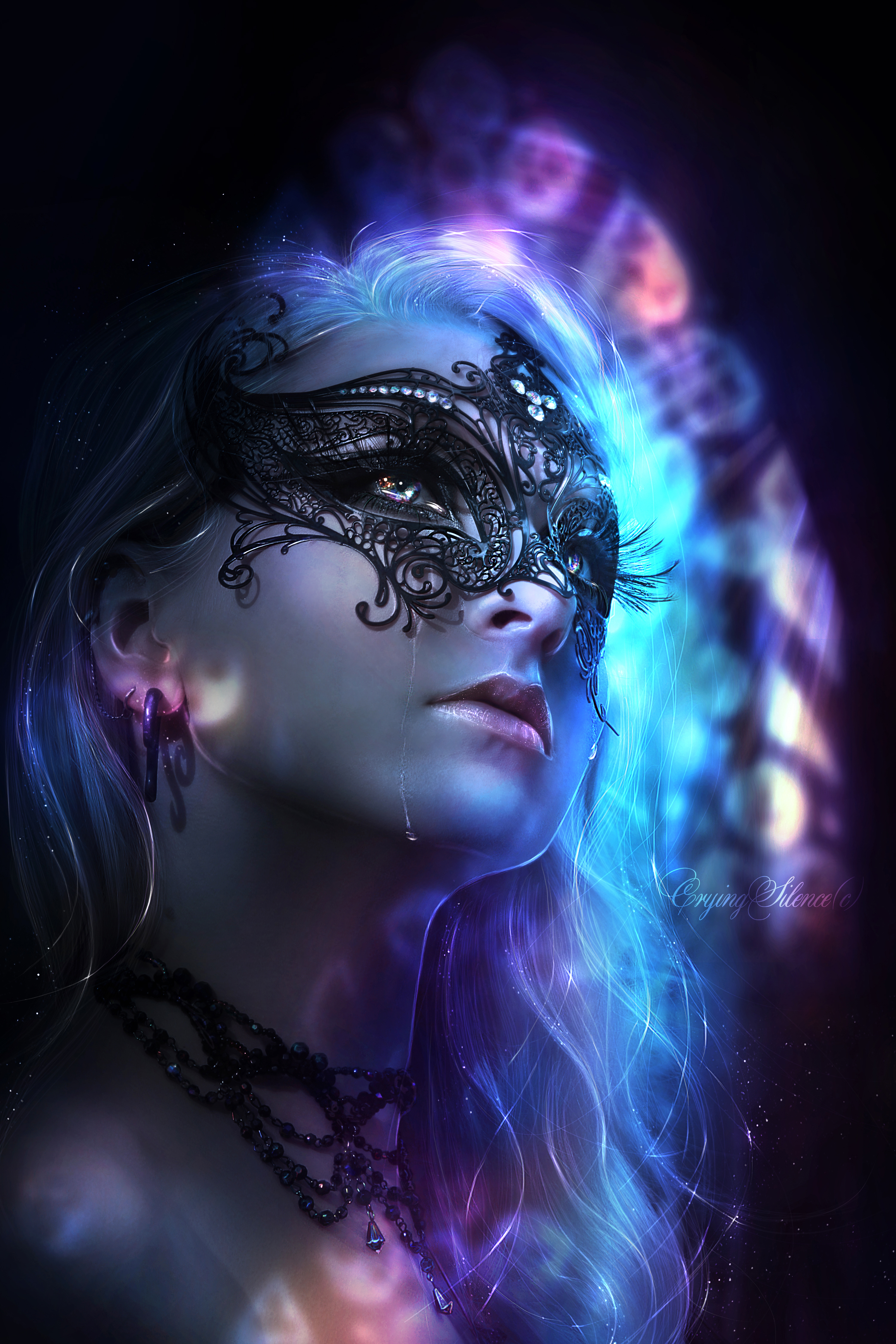 3000x4500  Desktop Wallpapers Beautiful Face young woman Masks 3000x4500