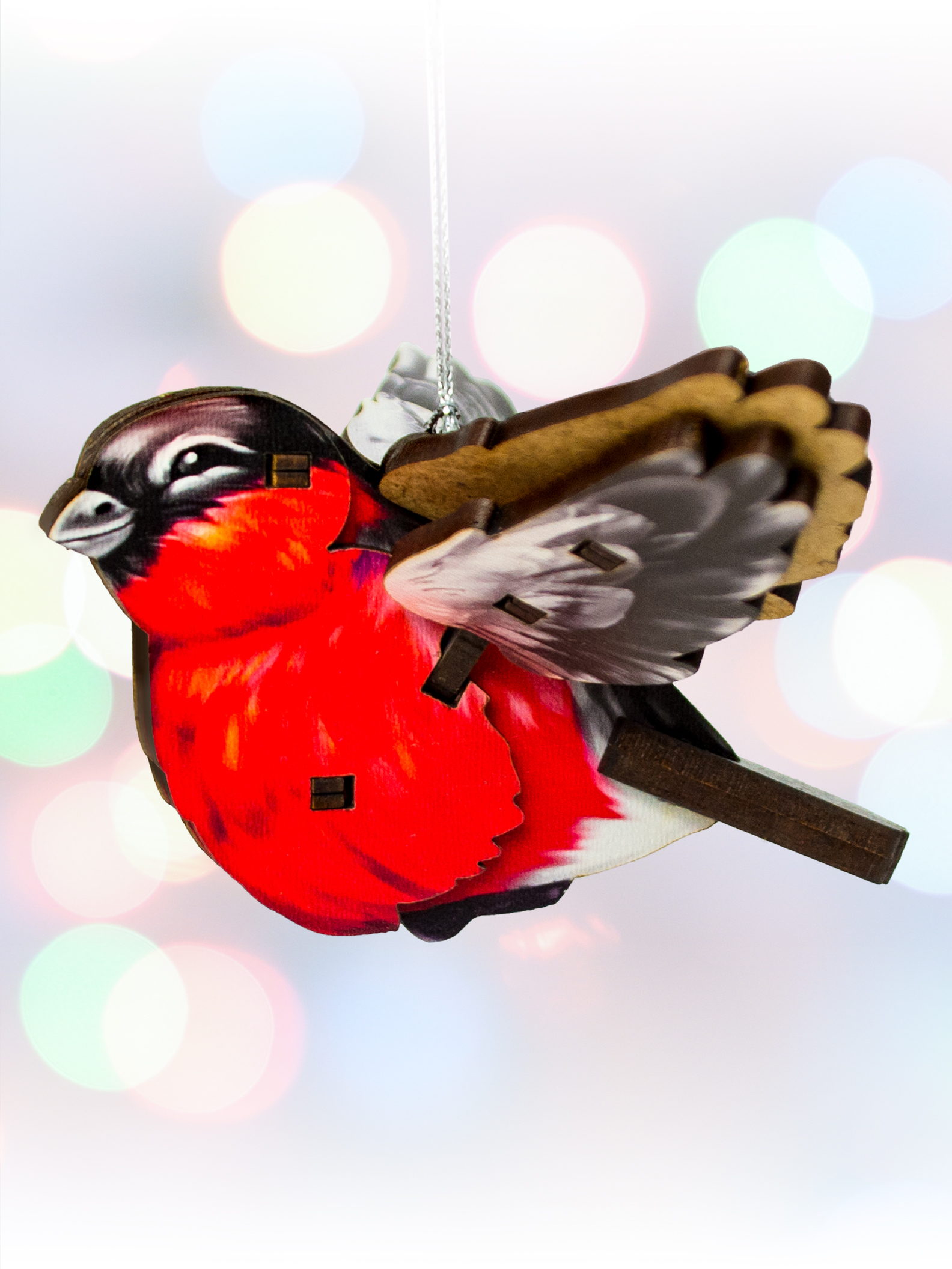 1584x2112  Елочное украшение из дерева-Открытка \"Снегирь\", арт. ОДИ-3 - купить в ОМА